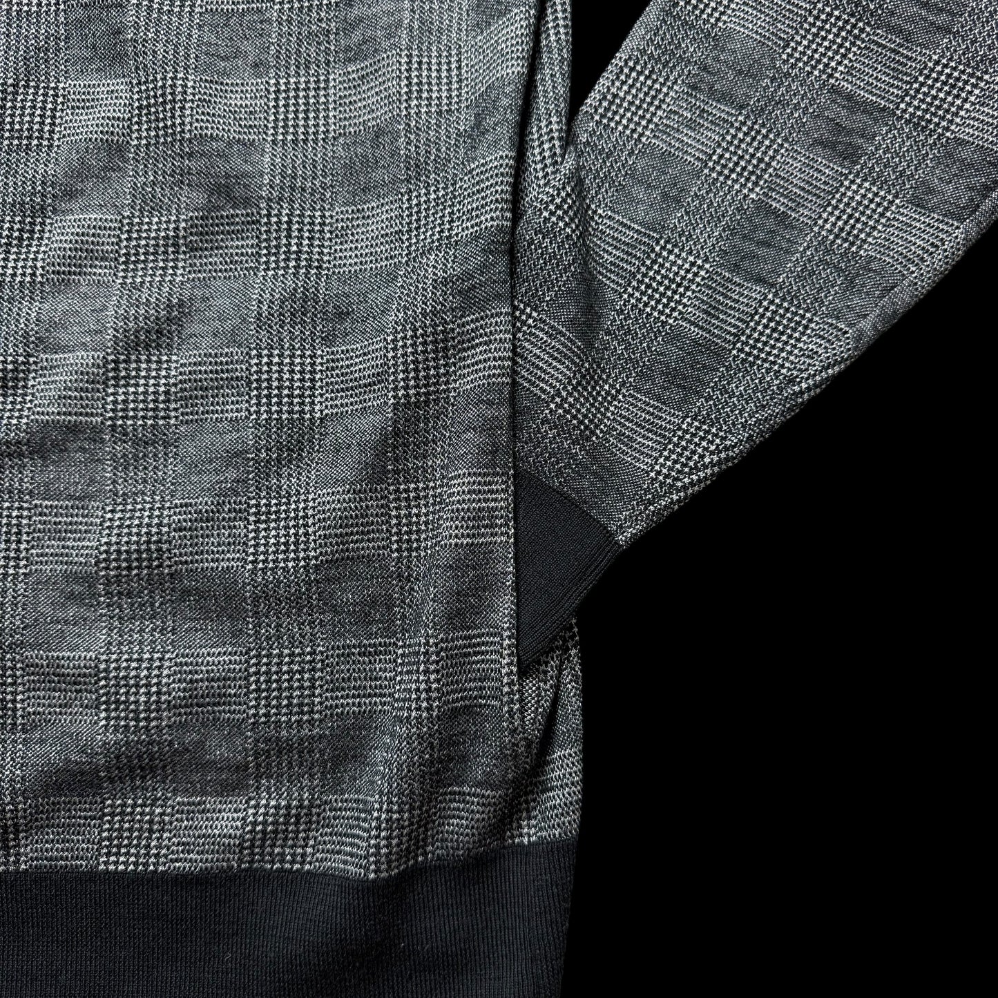 Men’s Brioni Wool & Silk Cardigan Size 60 Grey Pockets Prince Of Wales Check
