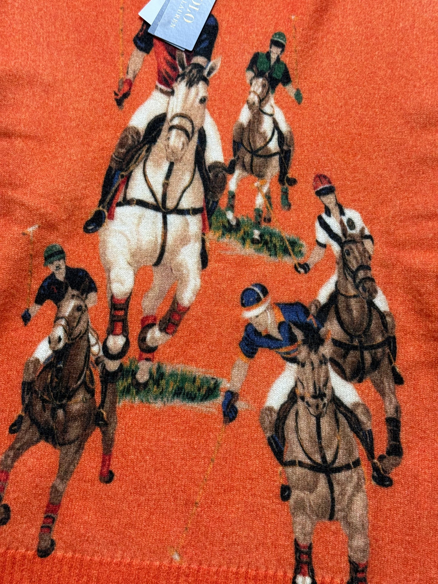 BNWT Men’s Polo Ralph Lauren Five Horsemen Wool Hoodie Orange