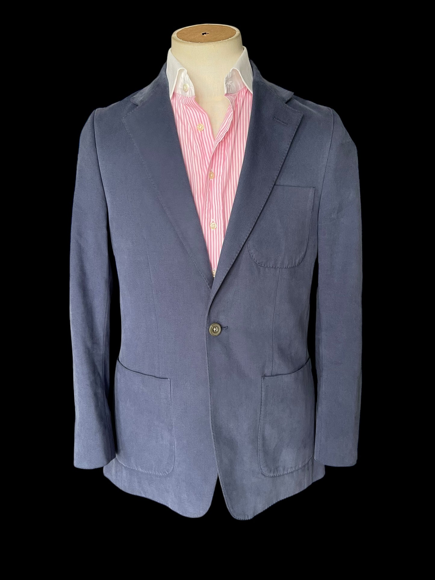 Bespoke Barrington & Ayre Sport Coat 38R Holland Sherry Soft Cotton Blue RRP£795