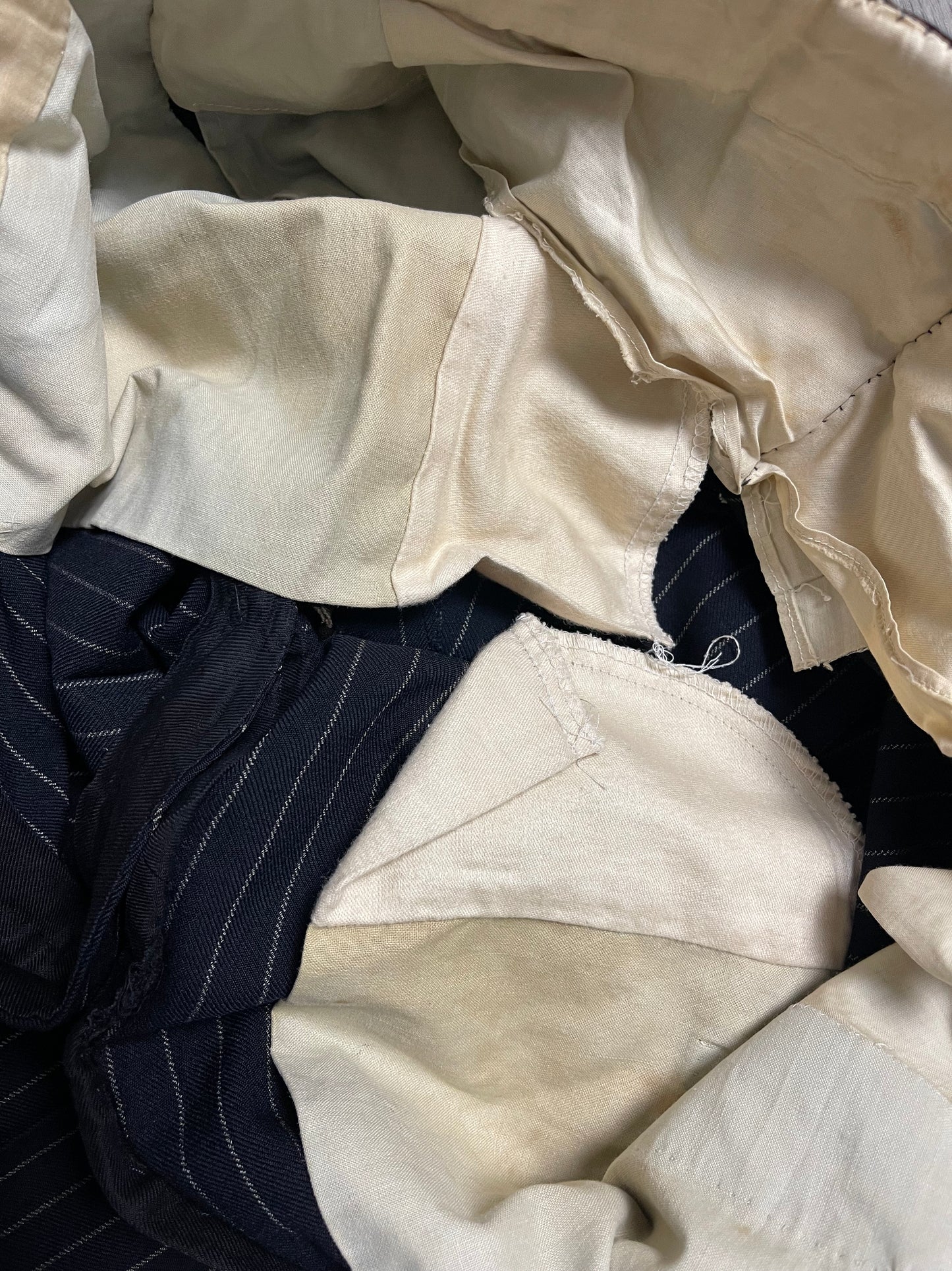 Bespoke Sandon & Co Savile Row 3pc Suit 40R / W34” Navy Chalkstripe 1960’s