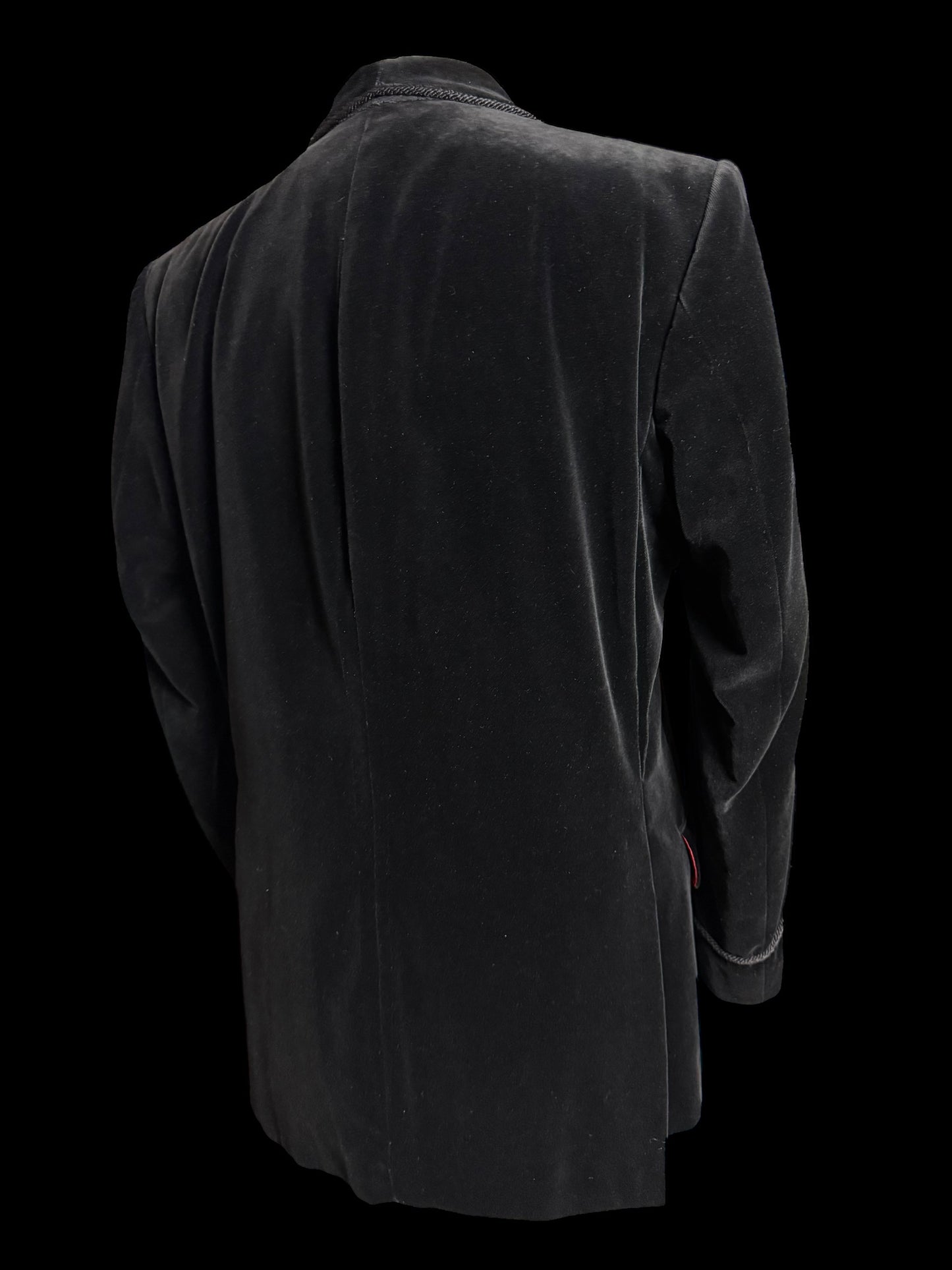 Bespoke Turnbull & Asser Double Breasted Velvet Smoking Jacket 44L Black