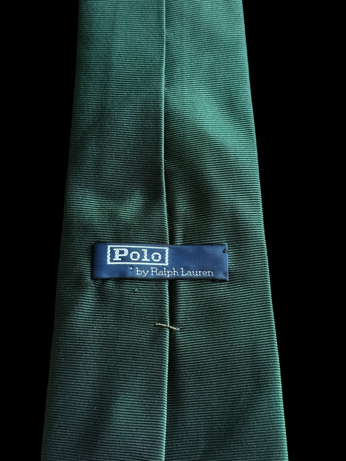 Polo Ralph Lauren Teddy Bear Tie Green Silk Hand Made In USA