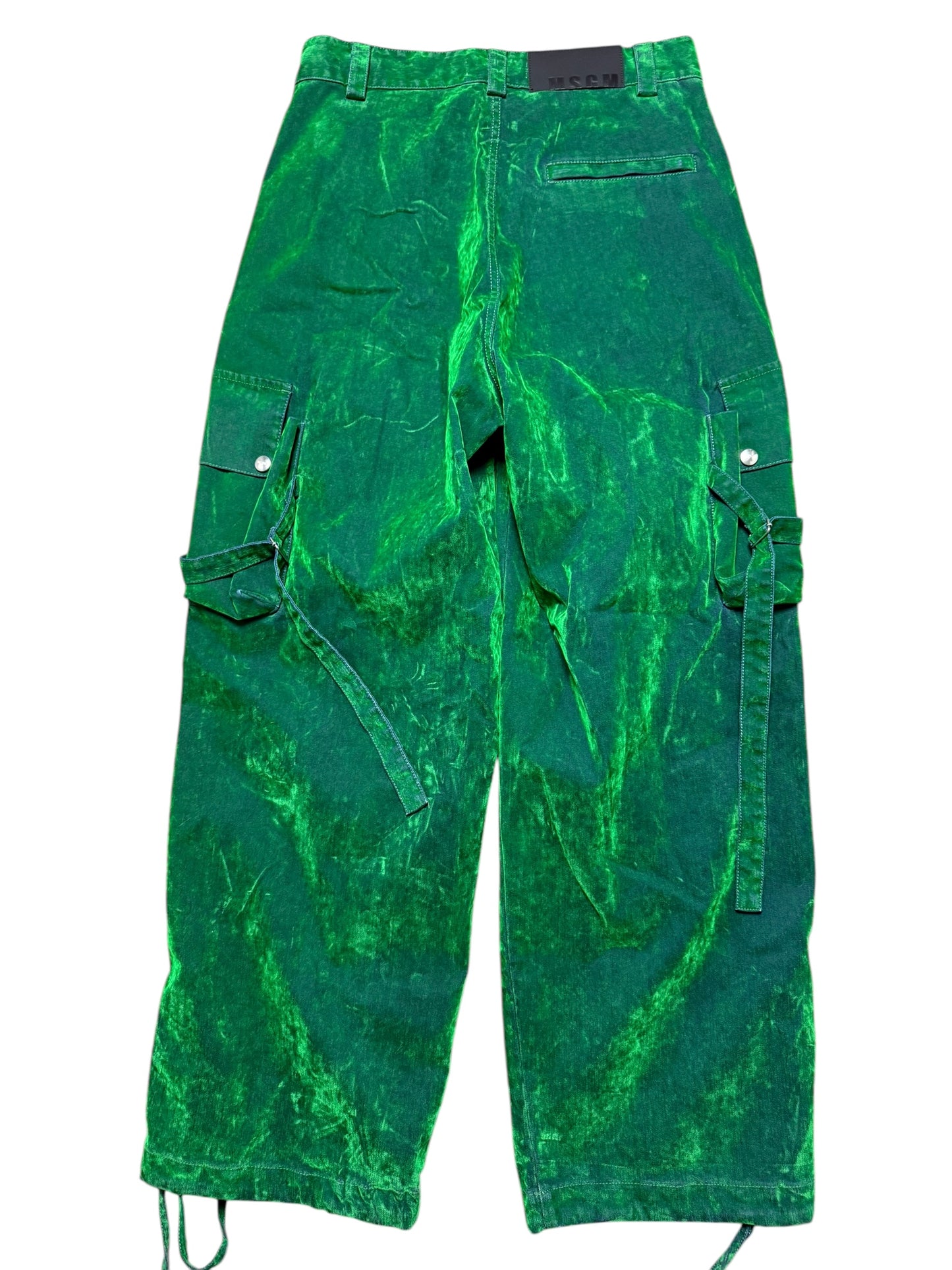 BNWT Women’s MSGM Cargo Utility Trousers IT46 UK14 Green Velvet RRP £625