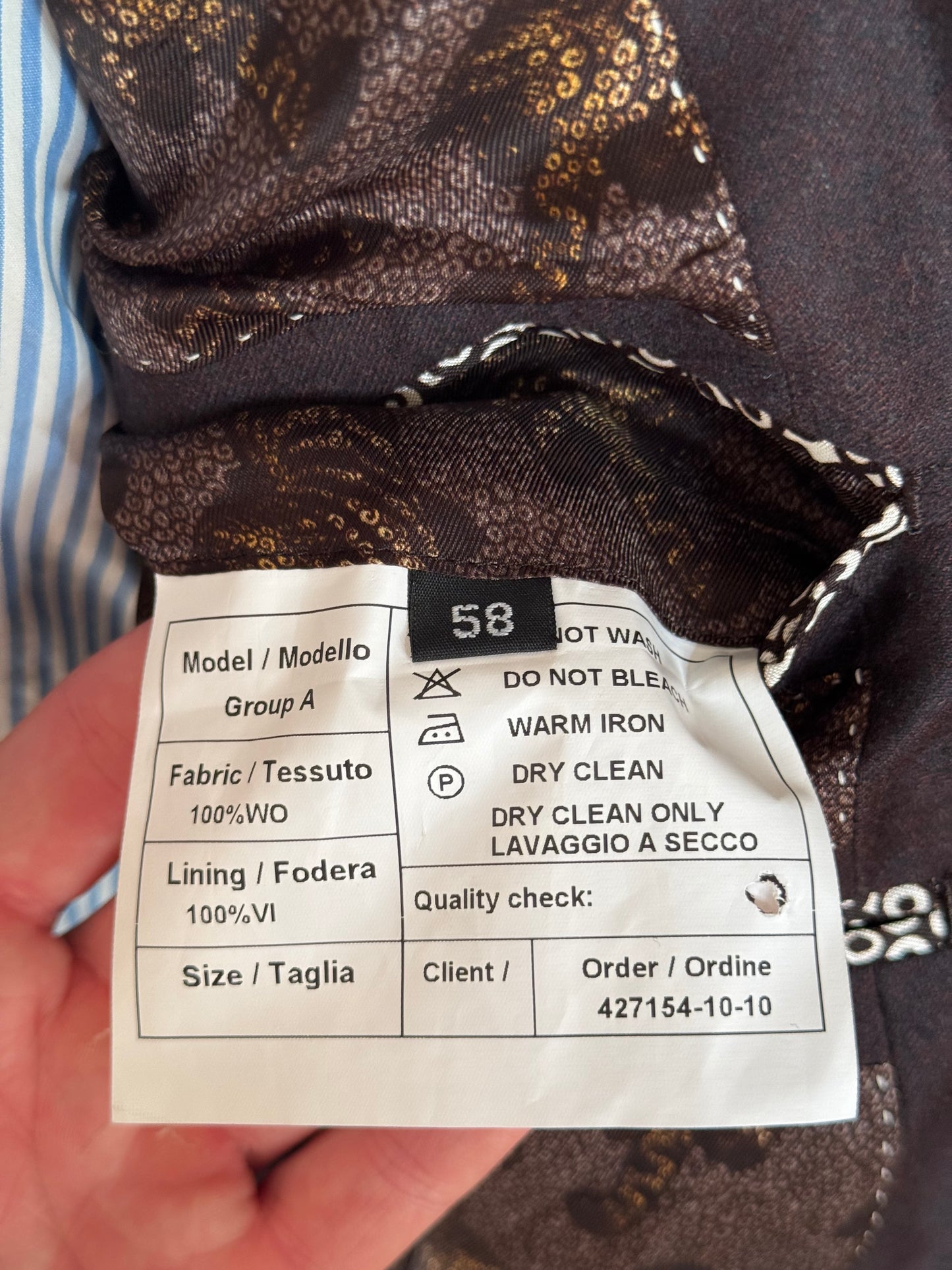 Clements & Church Brown Flannel Suit 46L / W40” Unworn