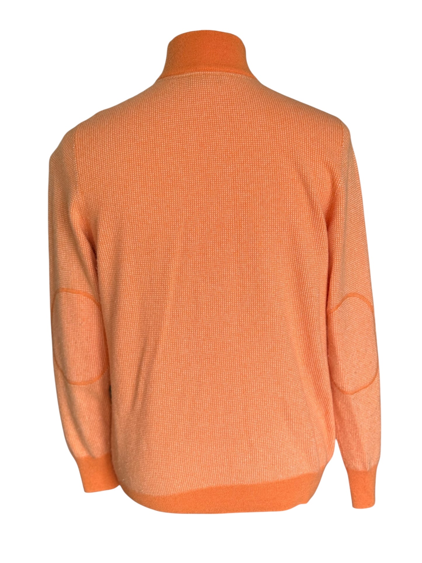 Men’s N. Peal Carnaby 1/4 Zip Cashmere Jumper Orange Size Large SS23 RRP £375