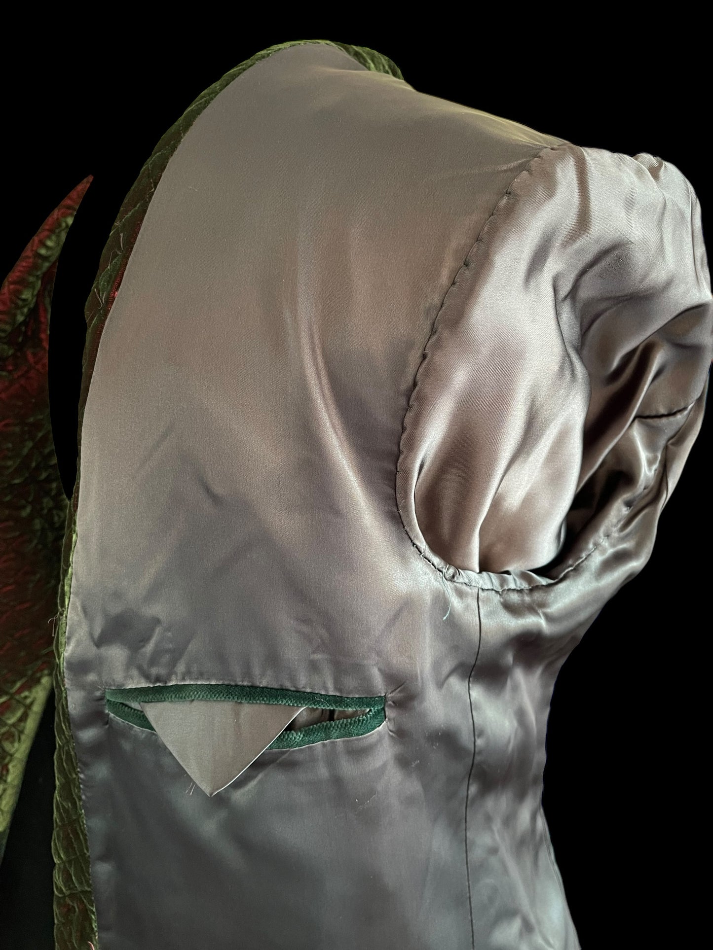 Mens Velvet Smoking Gown Robe Jacket Bottle Green Size 40”
