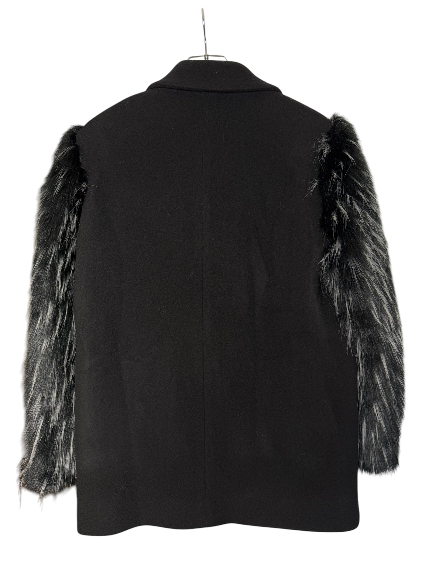 BNWT Women’s MSGM Wool Felt Coat Faux Fur Sleeves Oversize Fit RRP £840