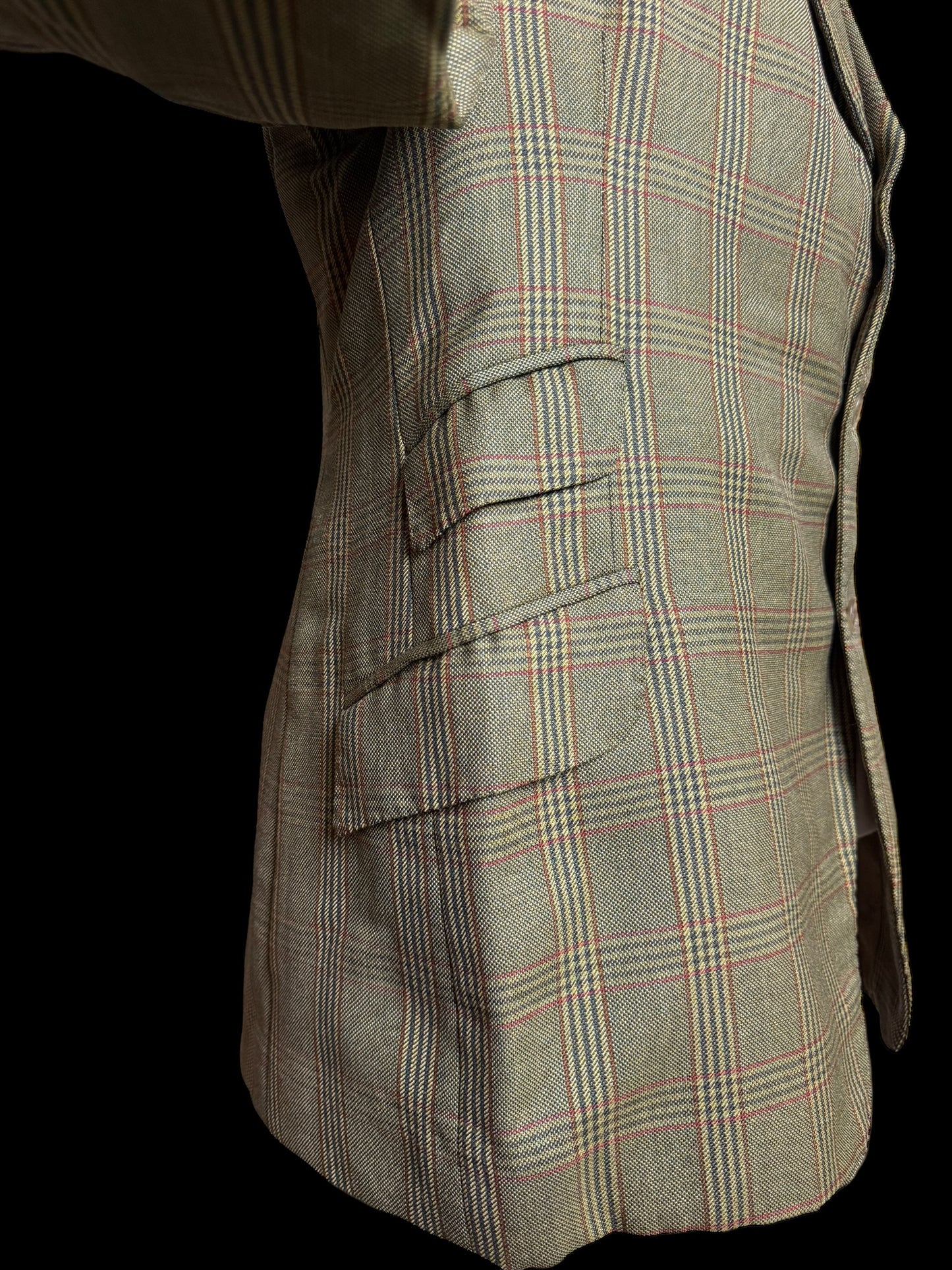 Sims & Macdonald Bespoke Tweed Sport Coat 40S Plaid Check Savile Row