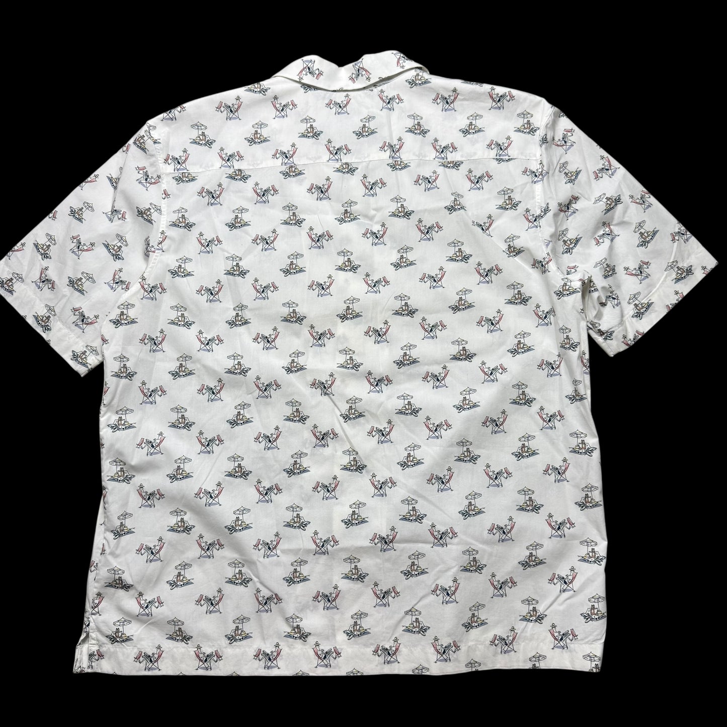 Men’s Sunspel X Sorimachi Print Summer Shirt XXL Camp Collar