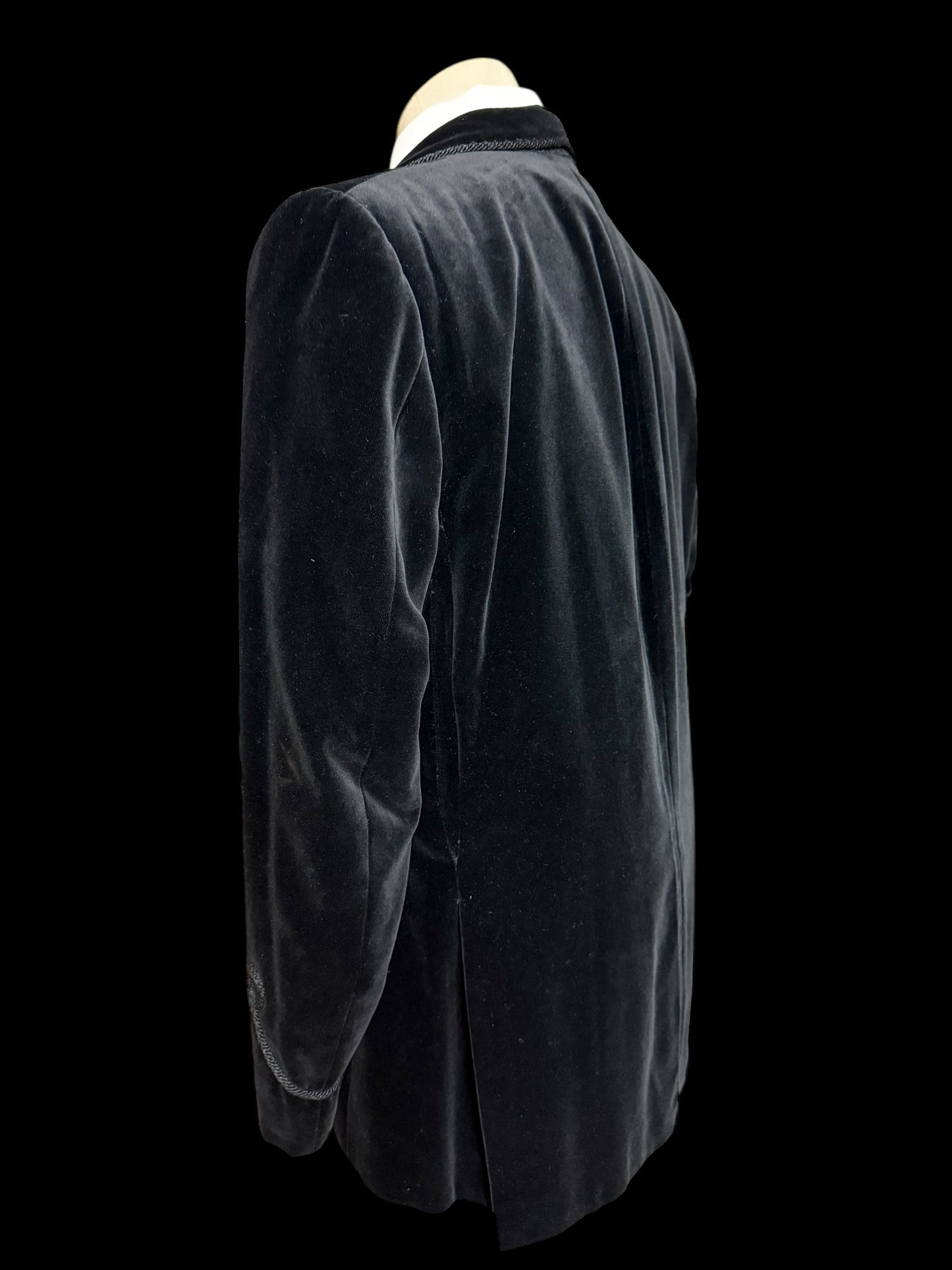 Bespoke Turnbull & Asser Double Breasted Velvet Smoking Jacket 44L Black