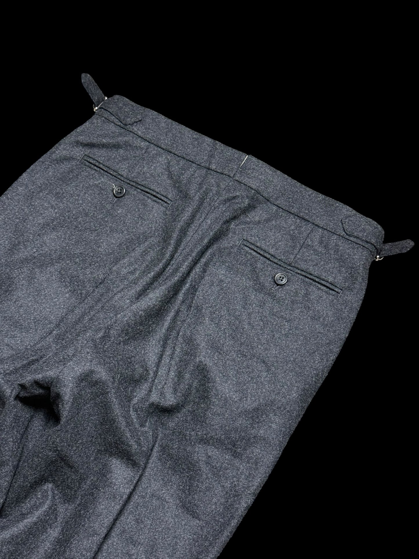 BNWT Natalino Single Pleat Flannel Trousers 30L Dark Grey RRP £195