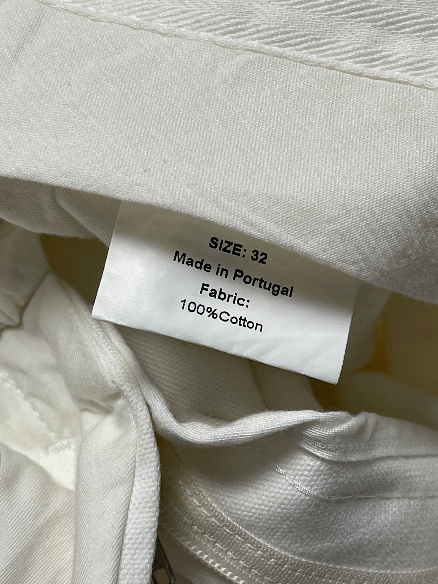 Natalino White Cotton Twill Flat Front Trousers 32” Unhemmed