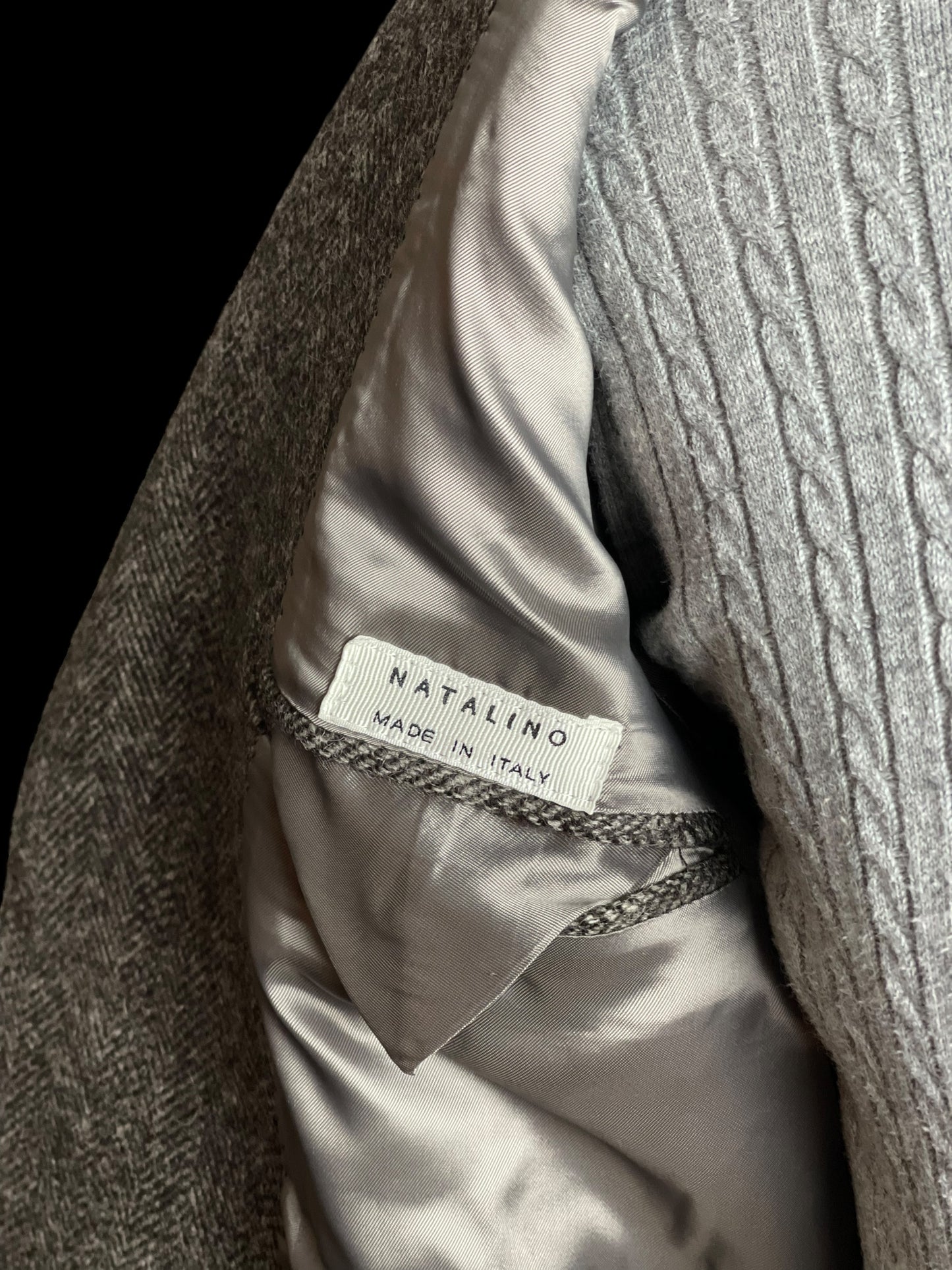 Natalino Tweed Sport Coat Jacket 38R Half Lined Herringbone