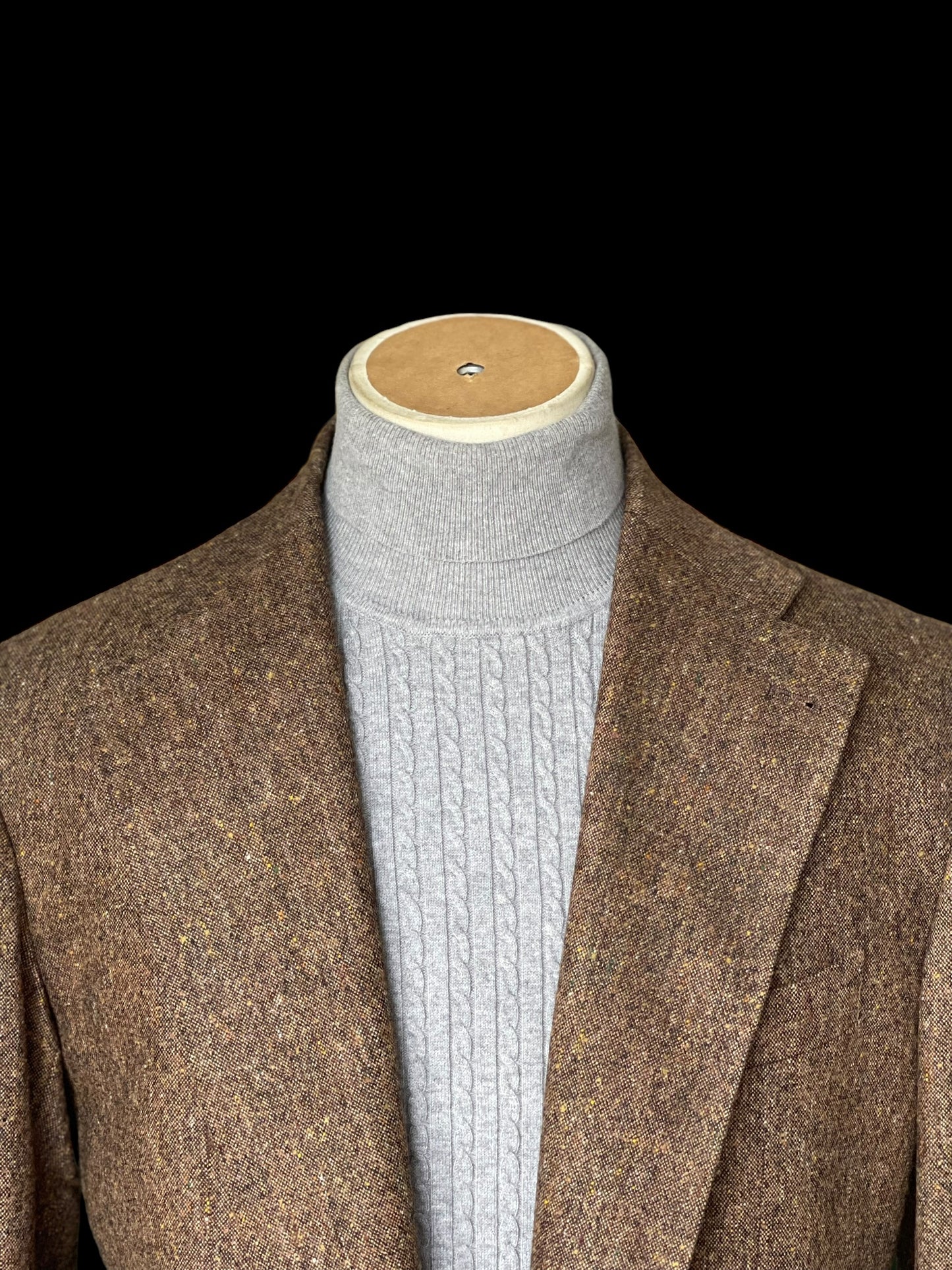 Natalino Tweed Sport Coat 52 UK42 Brown Flecked 3 Roll 2 RRP £435