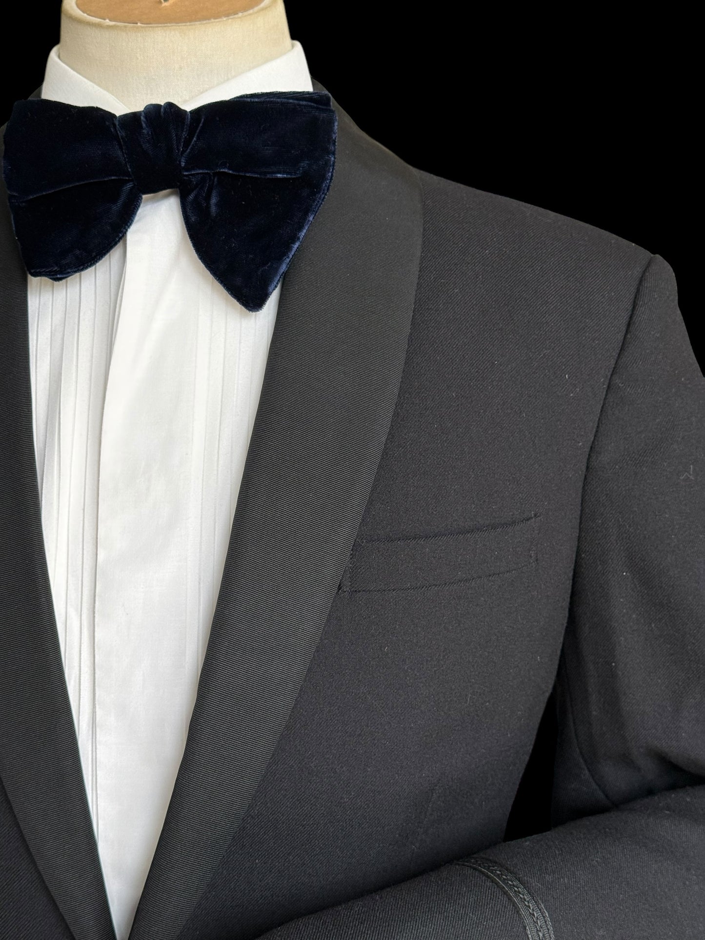 Roberts & Bromley Bespoke Dinner Suit 40S / W32 1930s Shawl High Rise