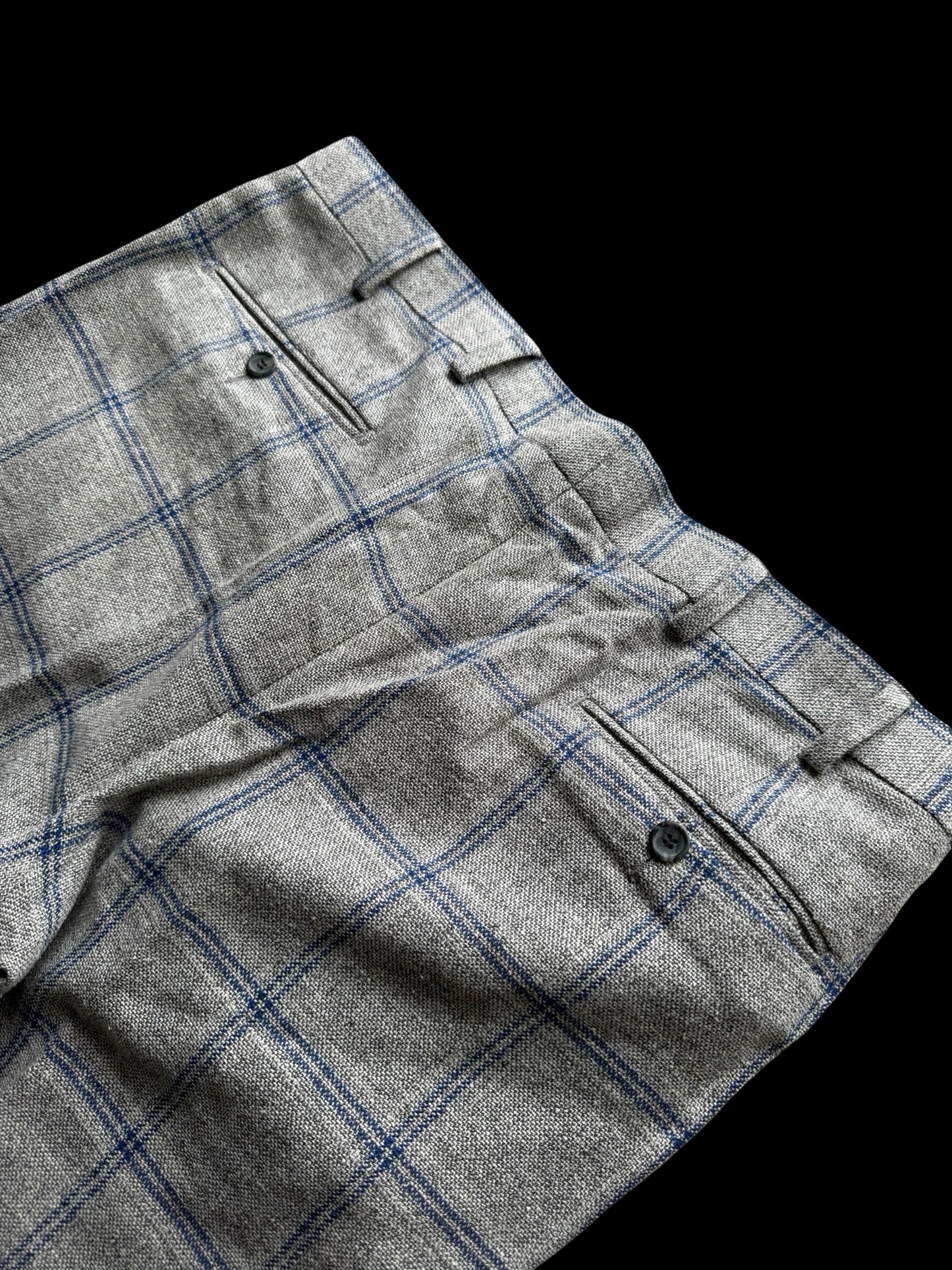 Suit Supply Lazio Wool Silk Linen Suit 38R / W36” Grey Blue Check