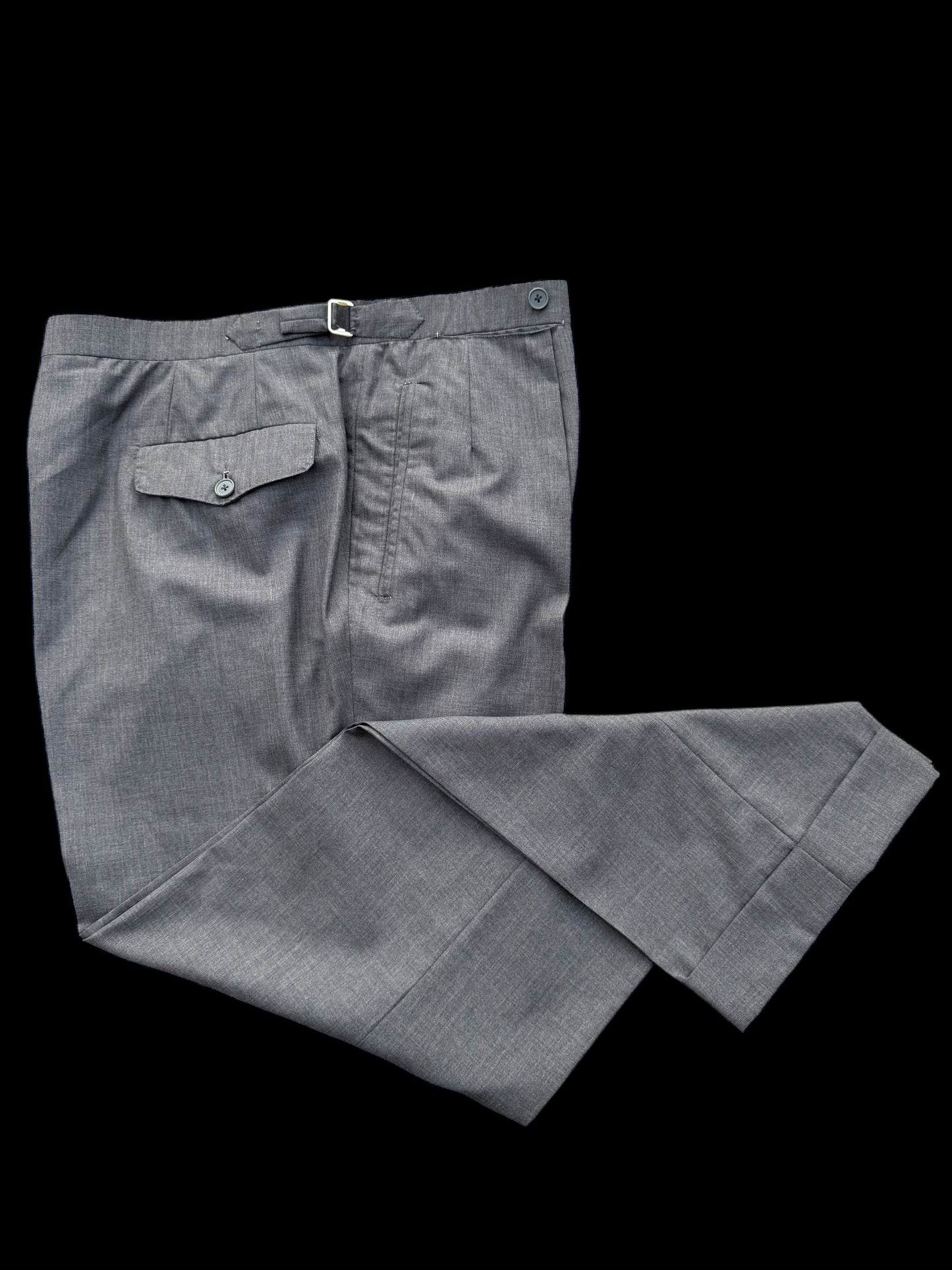 Bespoke Kent & Haste Savile Row Grey Suit Trousers W36-38” Superfine Wool