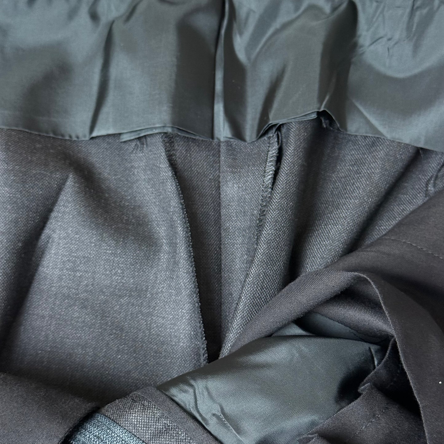 Bespoke Kent & Haste Savile Row Grey Suit Trousers W38” Superfine Wool