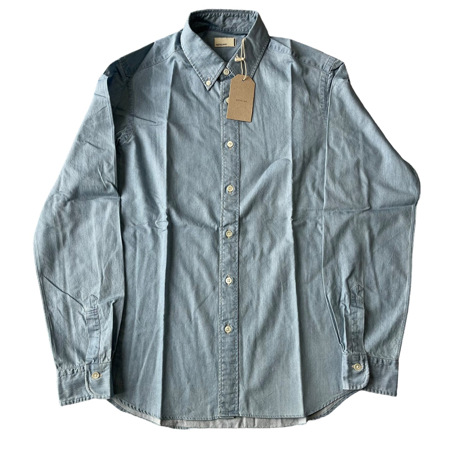 BNWT Natalino Denim Chambray Shirt XL Made In Japan RRP £145