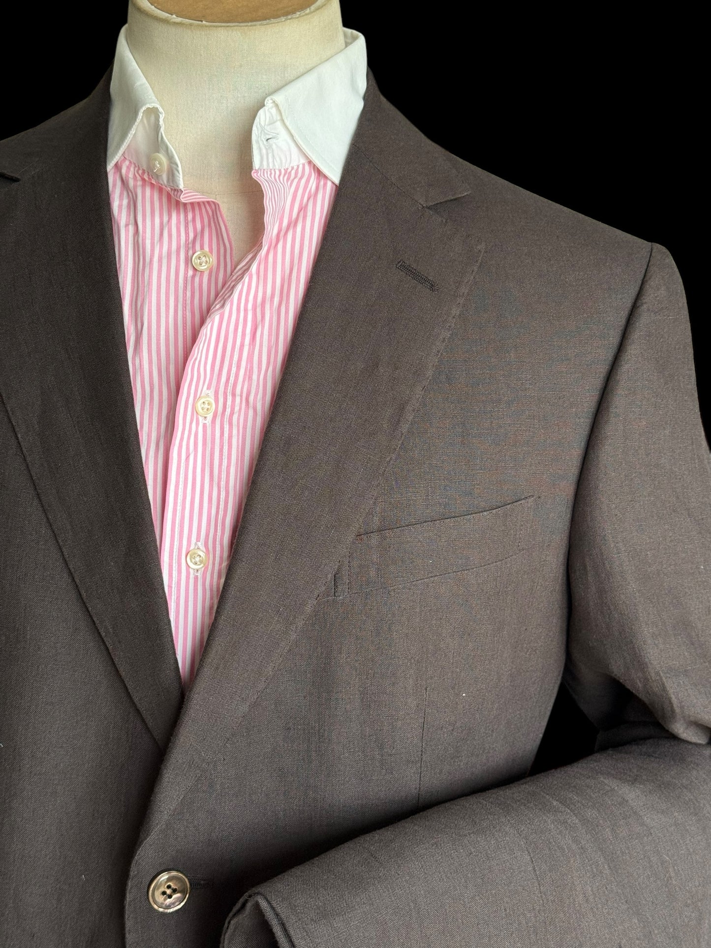 Ermenegildo Zegna Brown Linen Suit 50R / W32” Summer Wedding Z Zegna