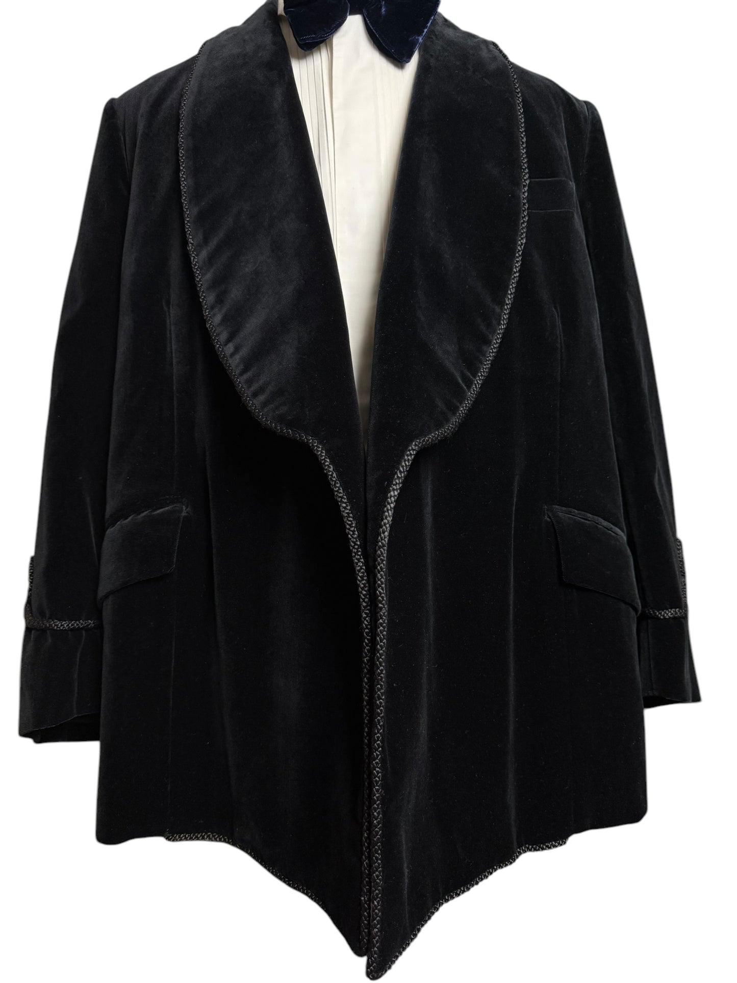 Bespoke Kent Haste Lachter Savile Row Double Breasted Velvet Smoking Jacket 48R