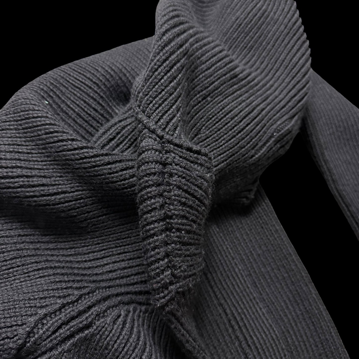 Men’s Dolce & Gabbana Chunky Knit Wool Hoodie Size 48 Black Wool