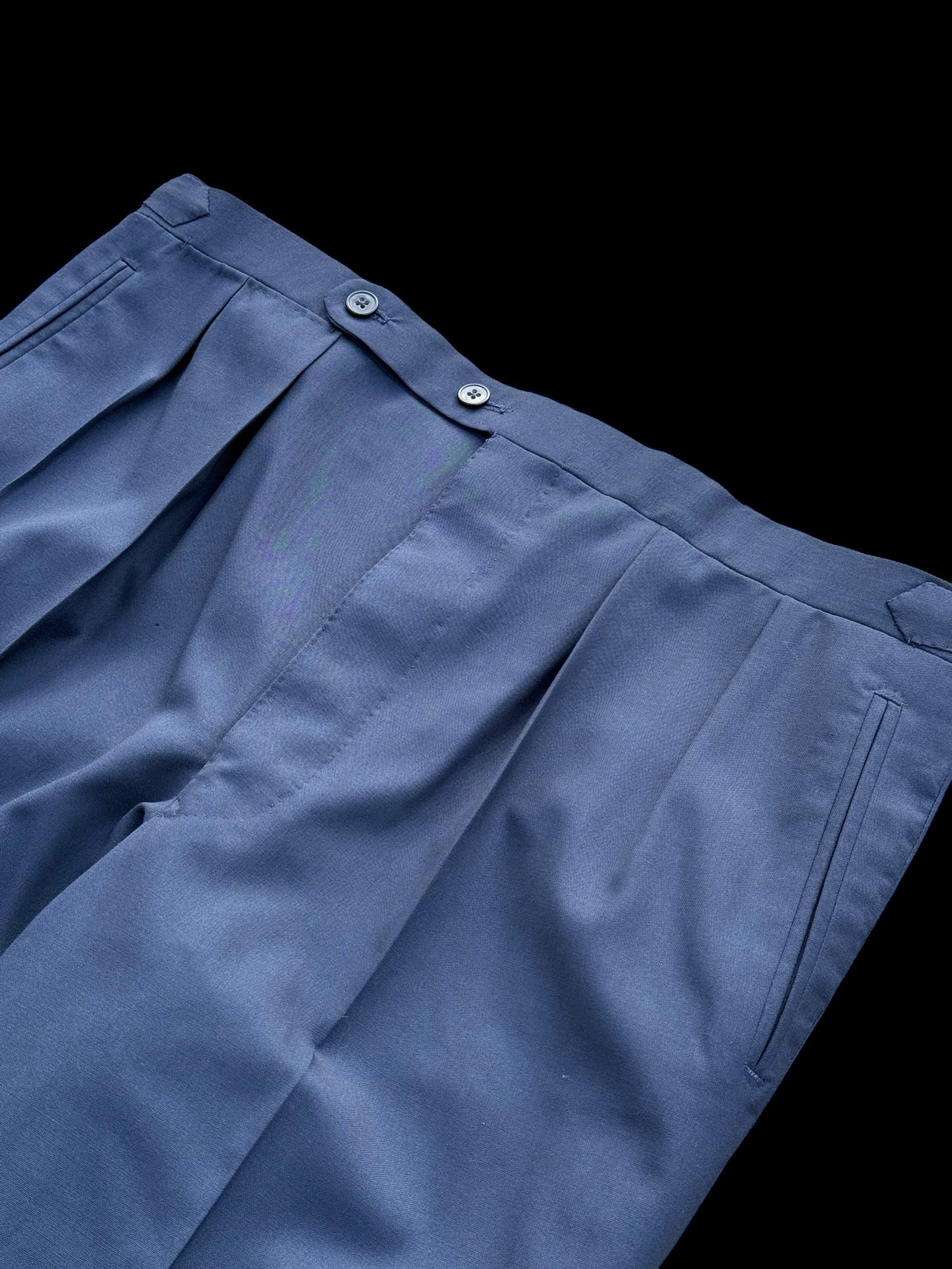 Bespoke Kent & Haste Savile Row Navy Suit Trousers W36” Lightweight Wool