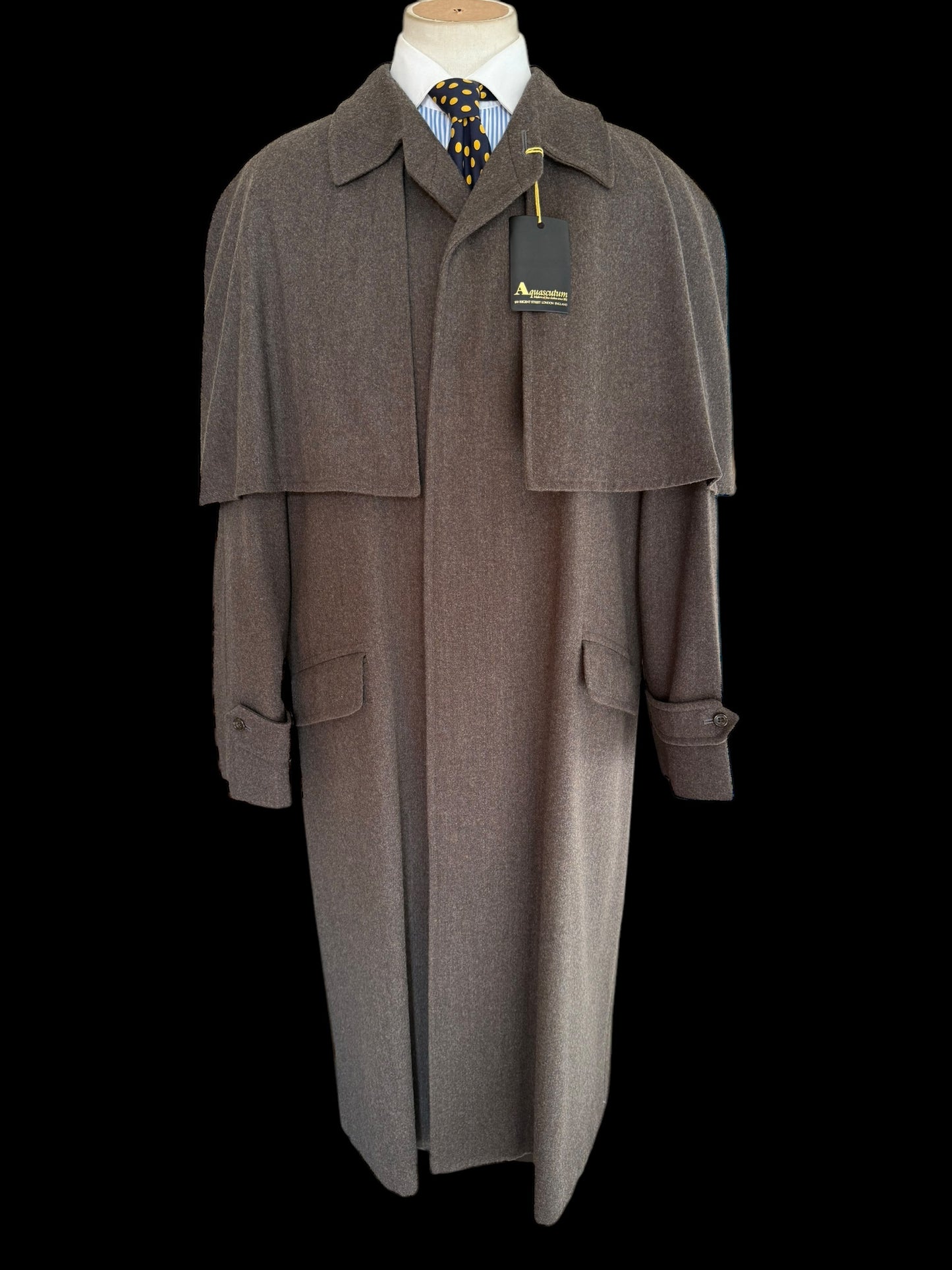 VTG Men’s Aquascutum Inverness Cape Coat Overcoat 42R (25” P2P)