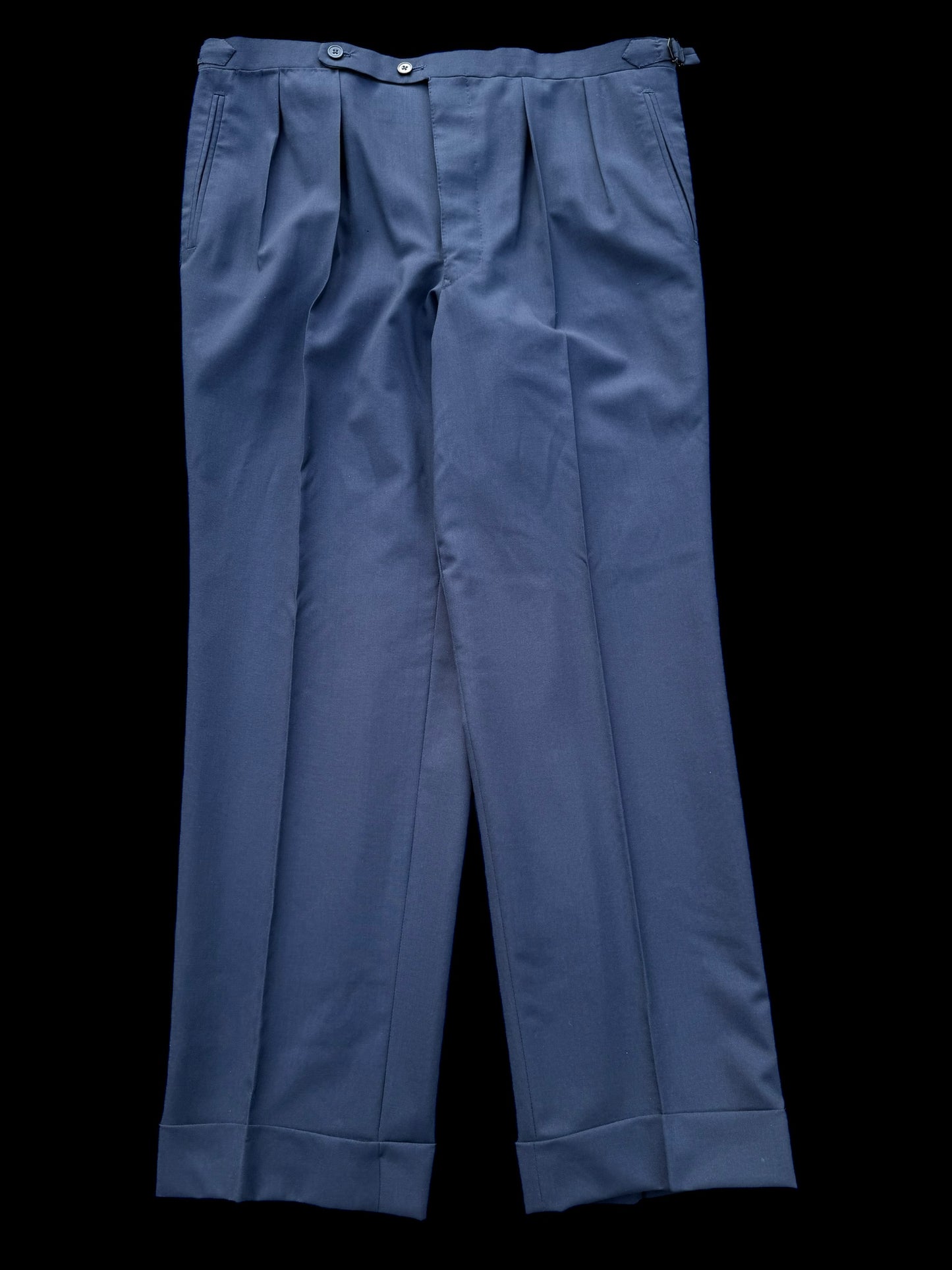 Bespoke Kent & Haste Savile Row Navy Suit Trousers W36” Lightweight Wool