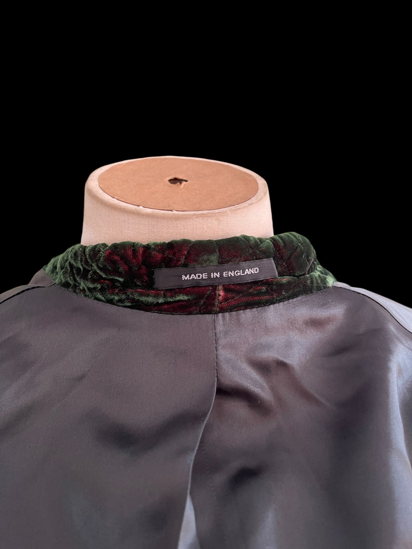 Mens Velvet Smoking Gown Robe Jacket Bottle Green Size 40”