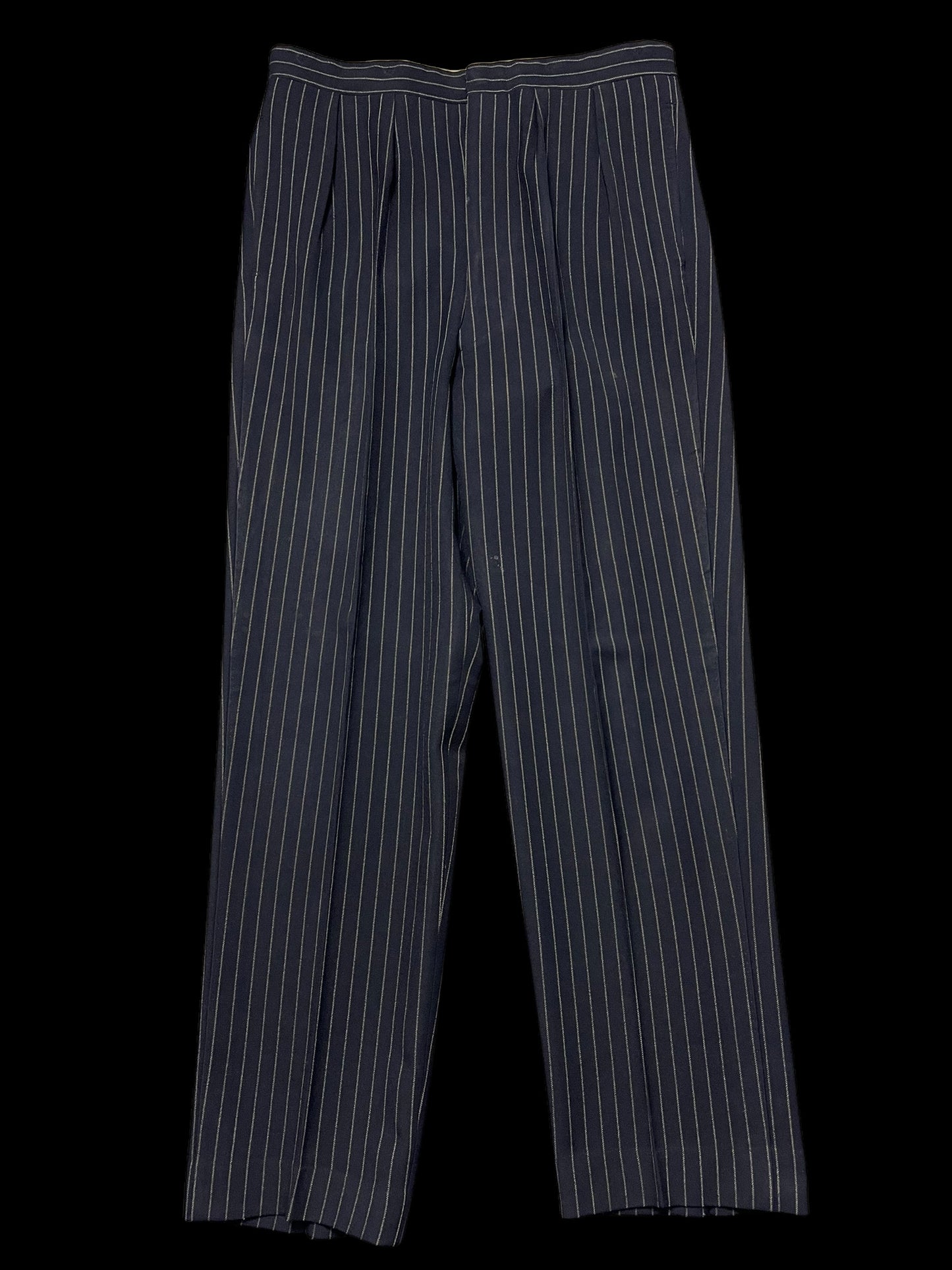 Bespoke Sandon & Co Savile Row 3pc Suit 40R / W34” Navy Chalkstripe 1960’s