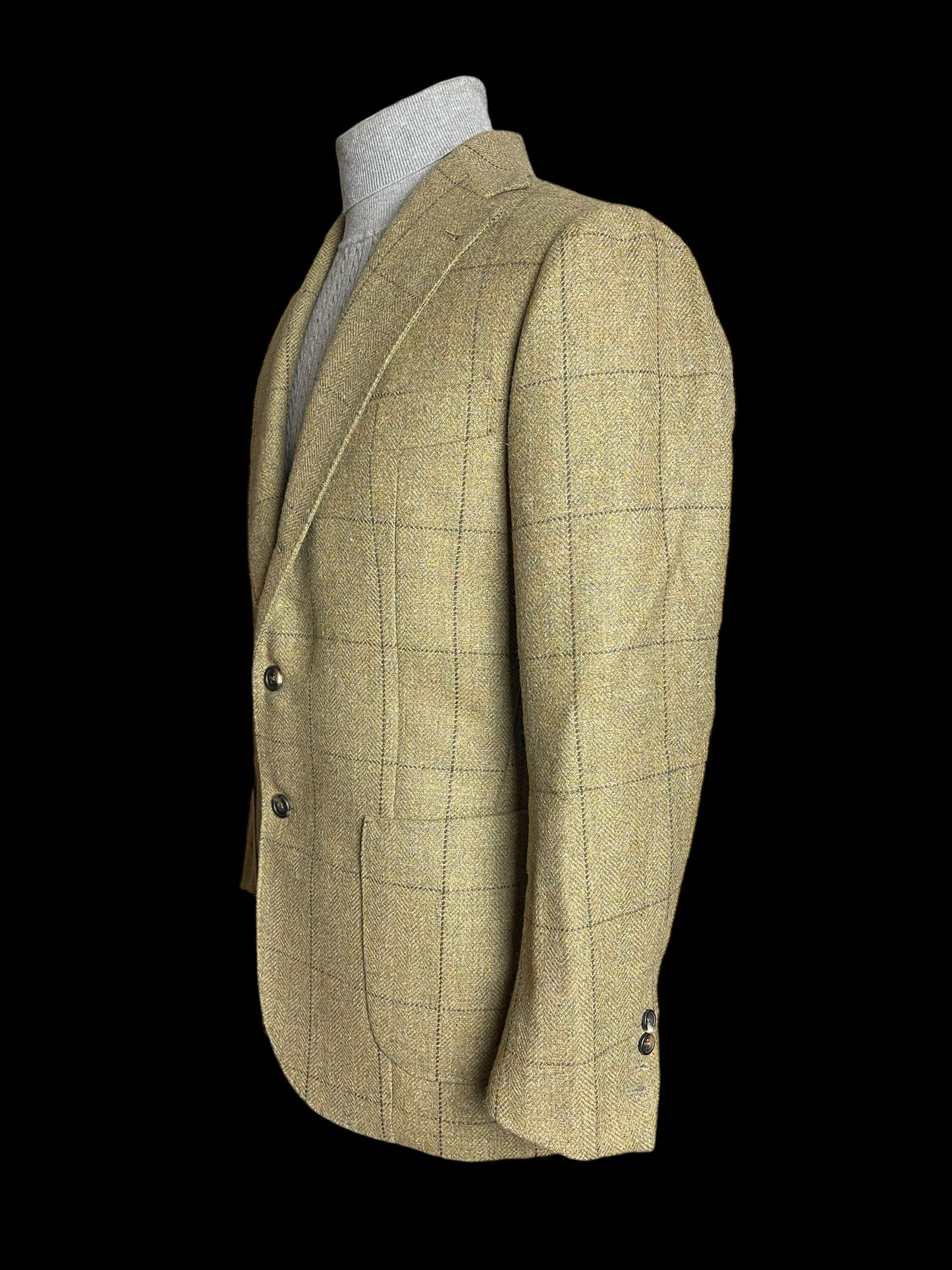Natalino Tweed Sport Coat Jacket 38S Half Lined Windowpane Check