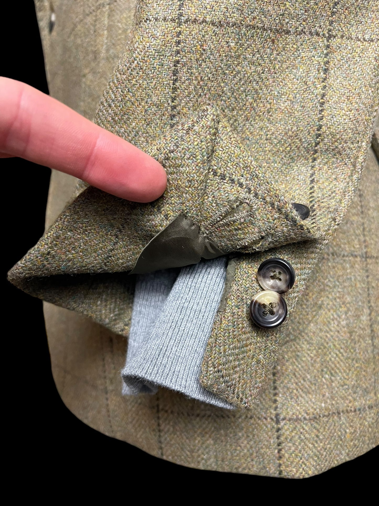 Natalino Tweed Sport Coat Jacket 38S Half Lined Windowpane Check