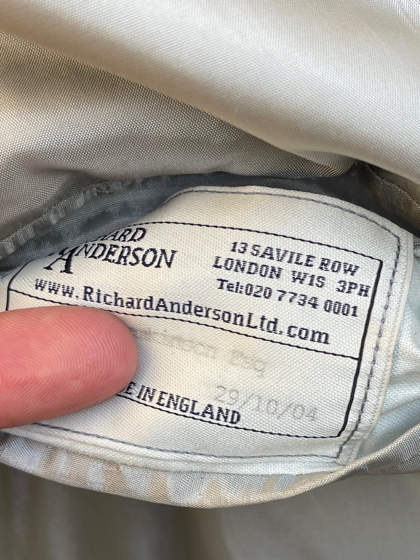 Richard Anderson Savile Row Bespoke Dinner Jacket Tux 44R/L