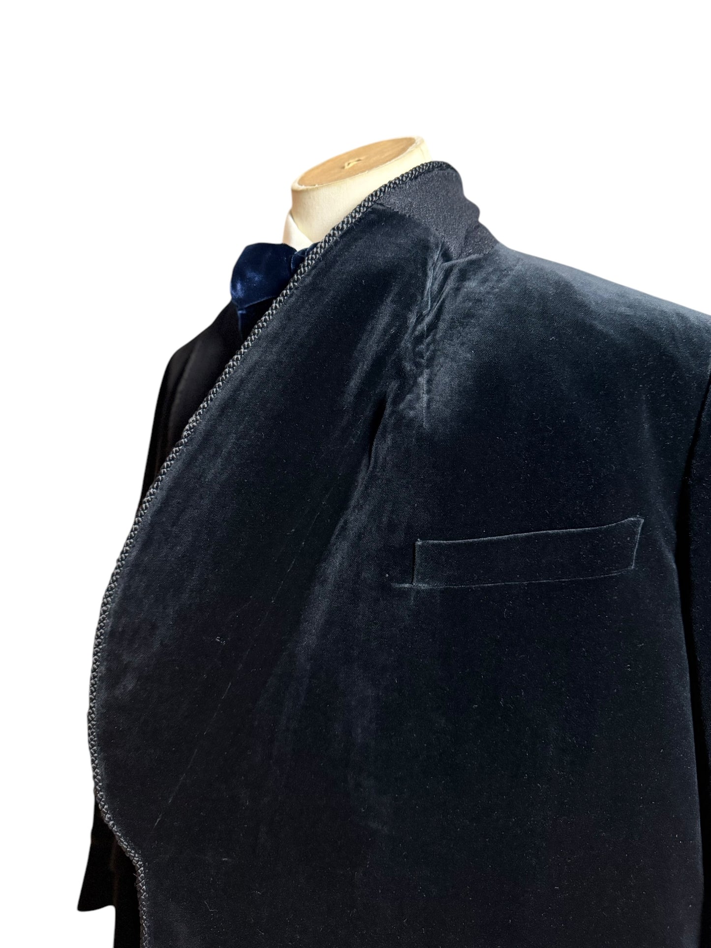 Bespoke Kent Haste Lachter Savile Row Double Breasted Velvet Smoking Jacket 48R