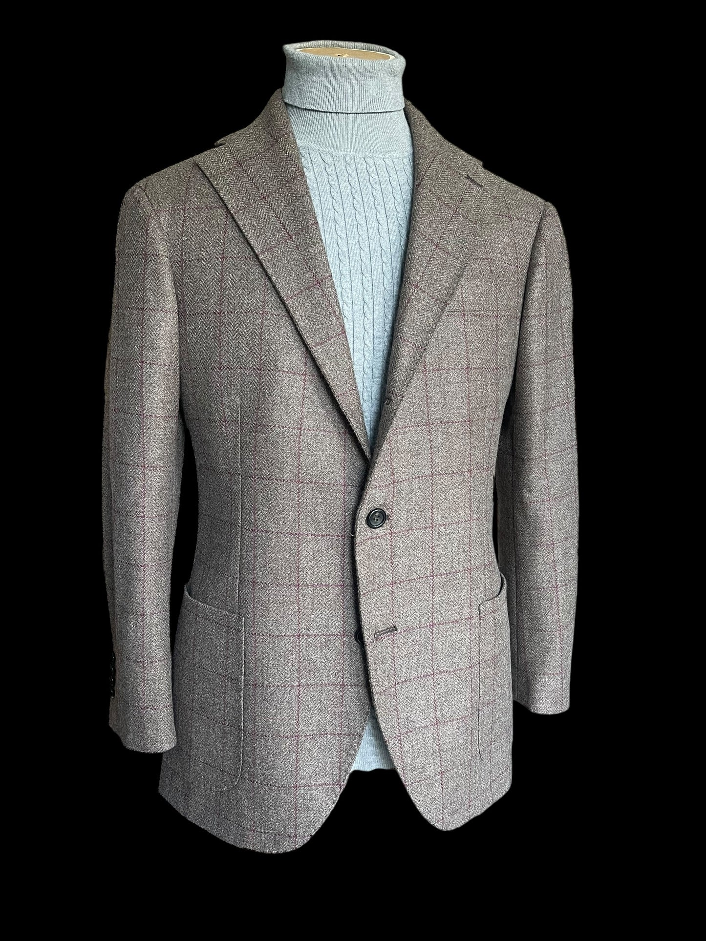 Natalino Tweed Sport Coat Jacket 38S Half Lined Wool Cashmere Made In Italy