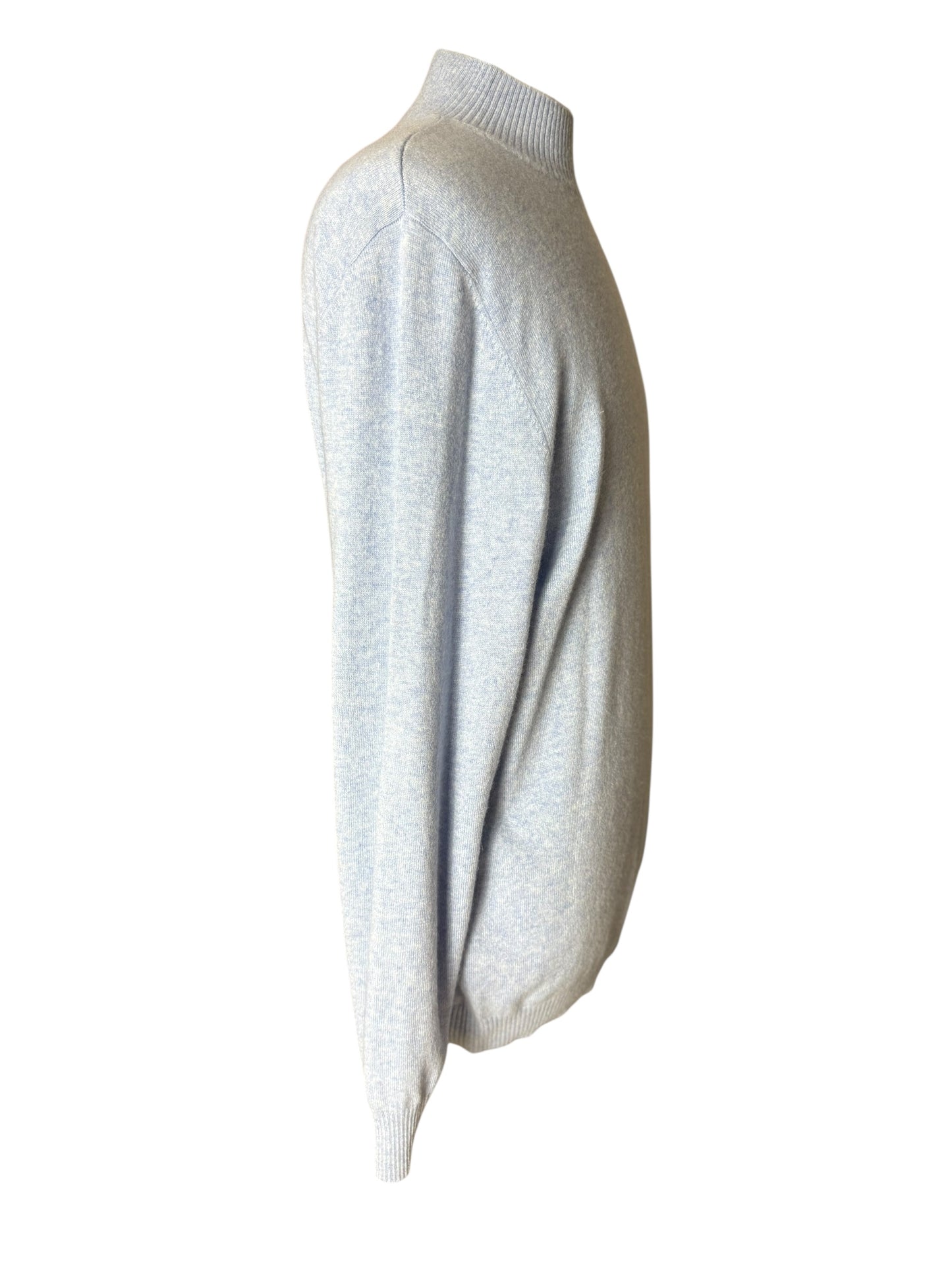 Men’s N.Peal Cashmere Mock Neck Jumper Large Light Blue AW21