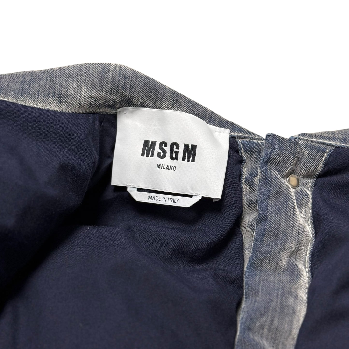 BNWT Women’s MSGM Padded Denim Jacket Faded Effect RRP £745 Grey