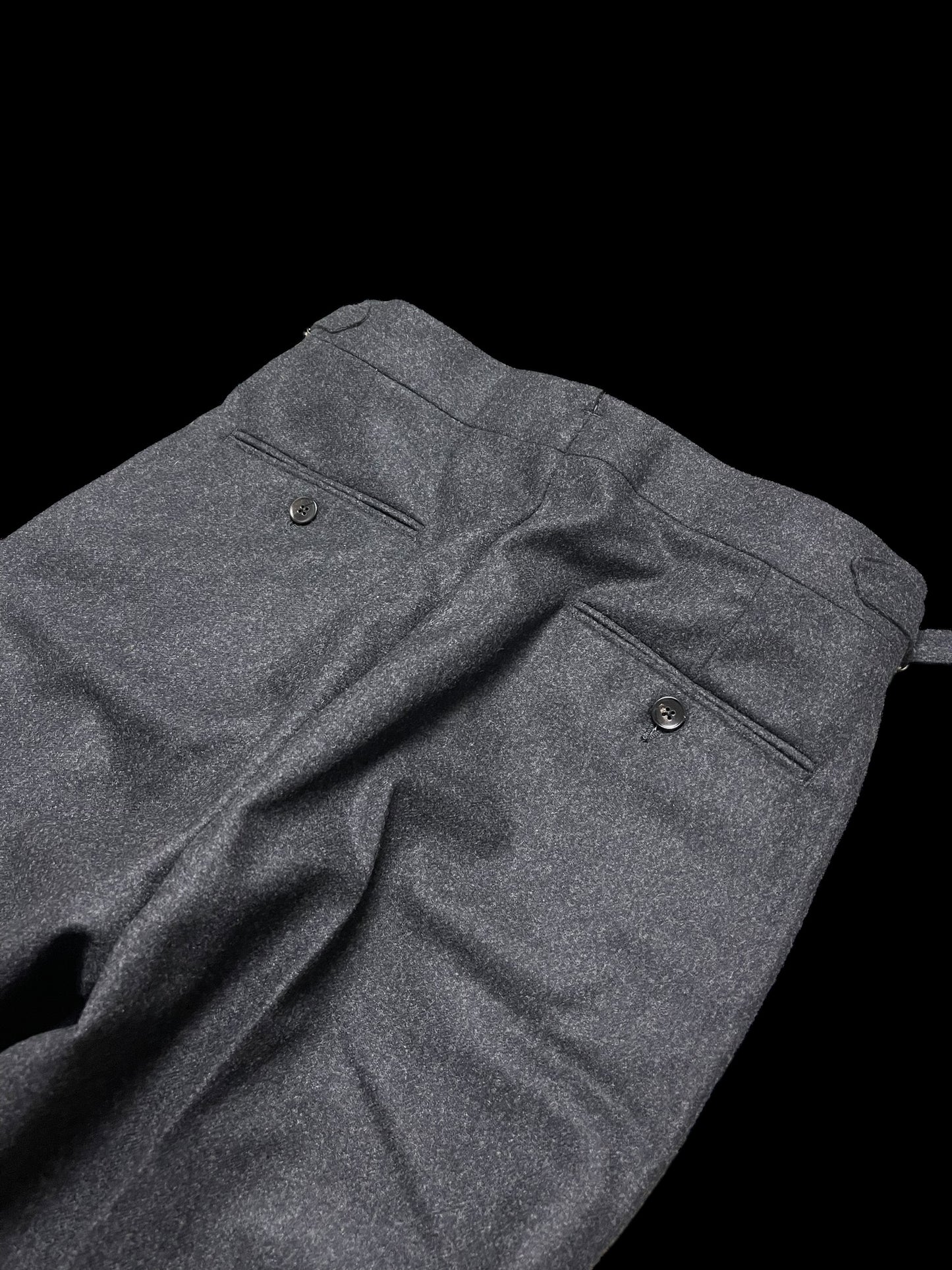 Natalino Grey Dual Pleated Woolen Flannel Trousers IT44 UK28” VBC RRP £180