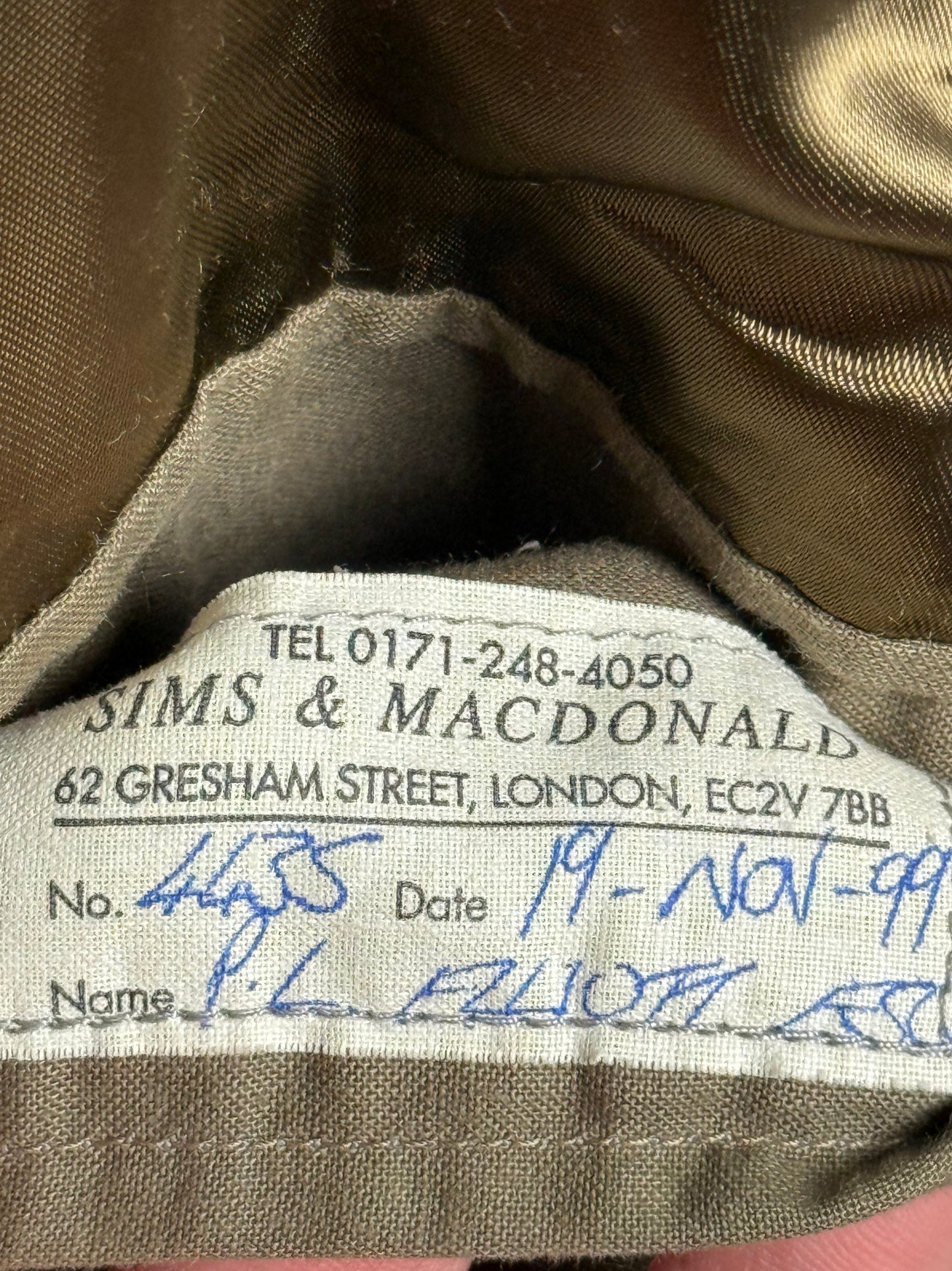Sims & Macdonald Bespoke Tweed Sport Coat 40S Plaid Check Savile Row