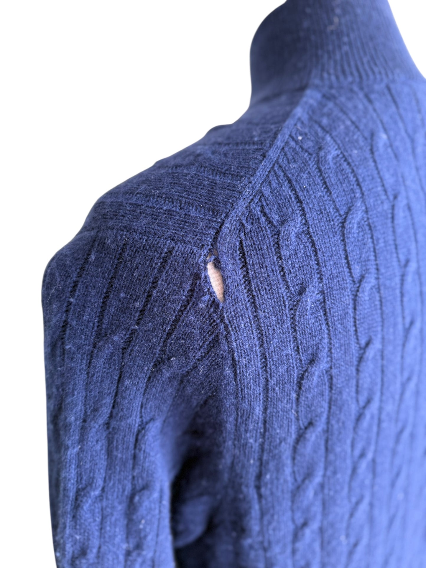 Men’s N. Peal Albemarle 1/4 Zip Organic Cashmere Jumper Navy Size Large SS19 RRP £395