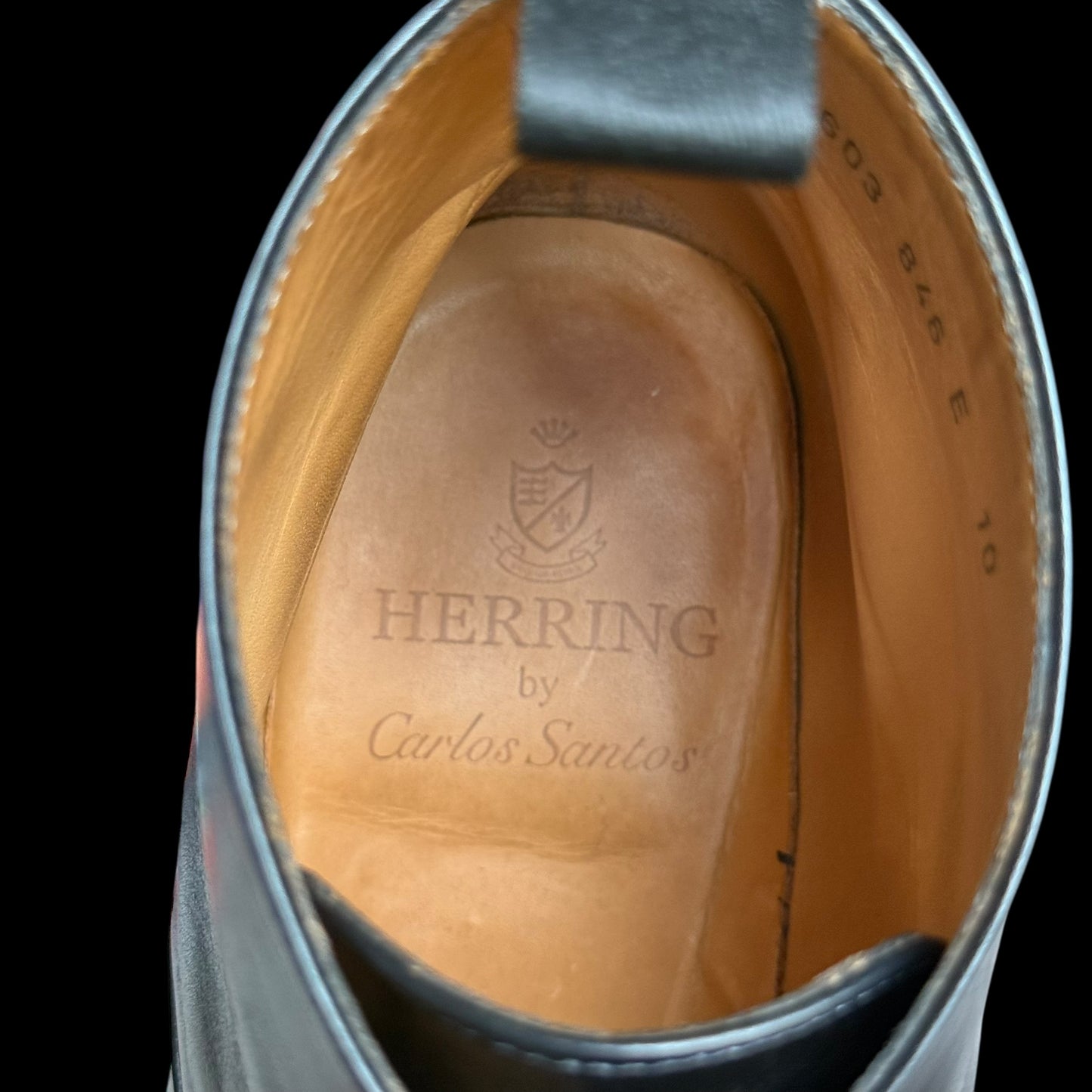 Men’s Herring By Carlos Santos Ankle Boots UK 10 E Cap Toe Black Goodyear Welted