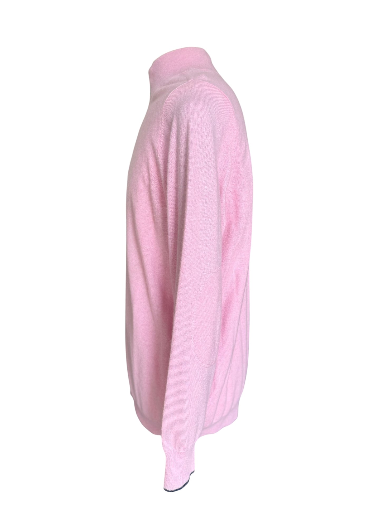 Men’s N. Peal Carnaby 1/4 Zip Cashmere Jumper Pink Size Large SS22 RRP £375