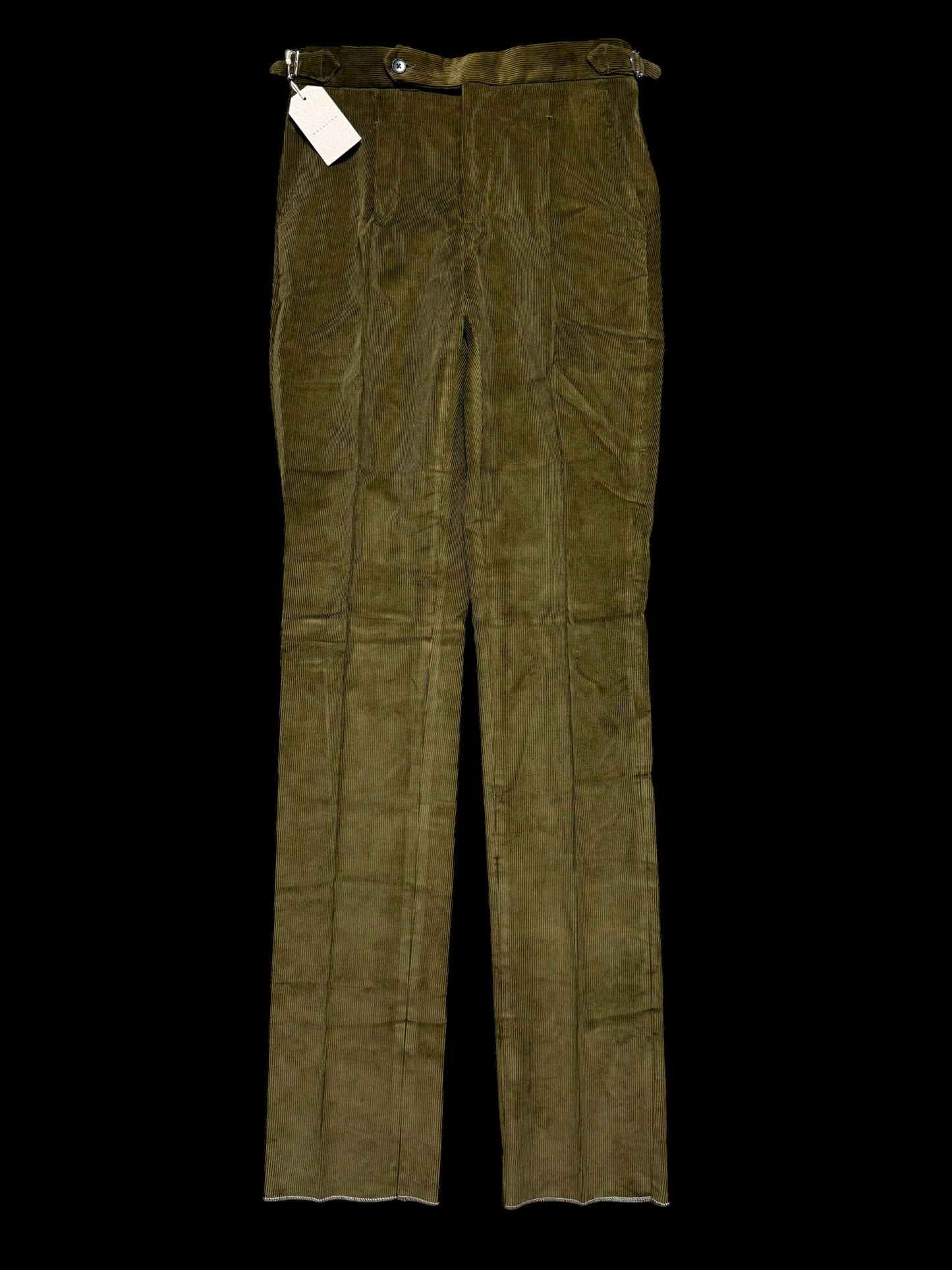 BNWT Natalino Corduroy Single Pleat Trousers Sz44 W30” Olive Green RRP £180
