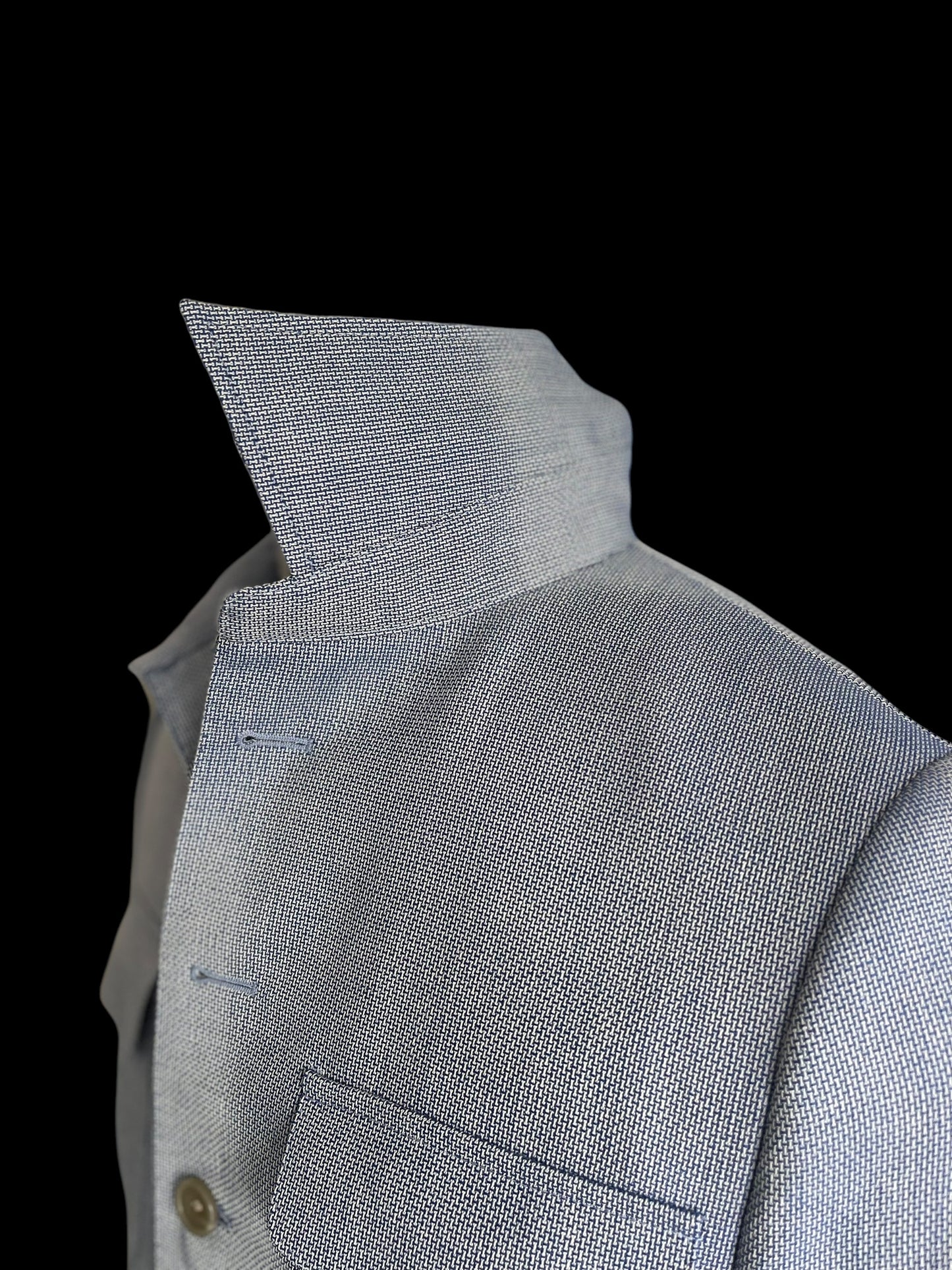 Bespoke Safari Jacket 40R Fully Lined Light Blue Dugdale Non Crease Wool RRP £895