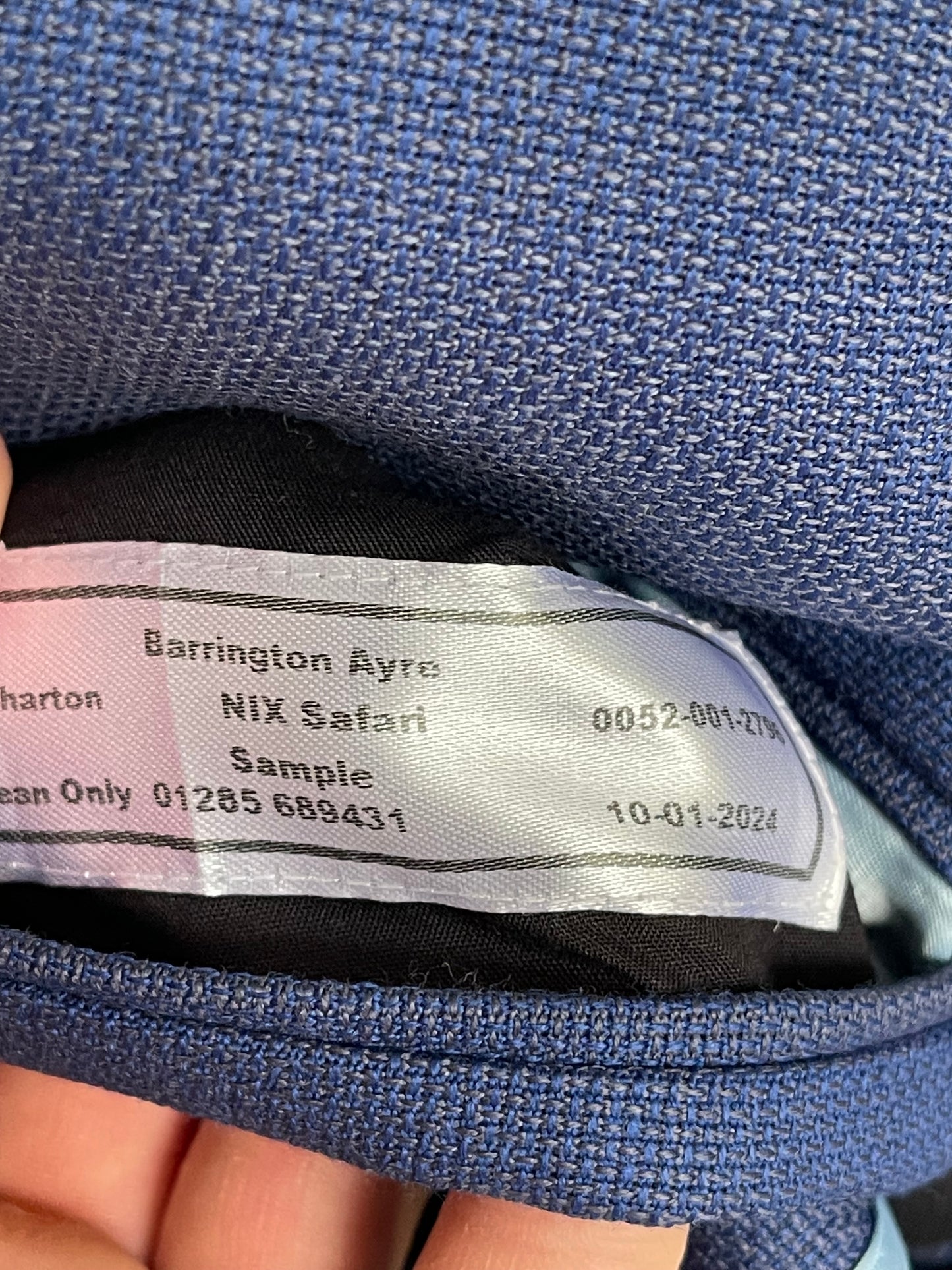 Bespoke Safari Jacket 40R Blue Unstructured Dugdale Non Crease Wool RRP£895