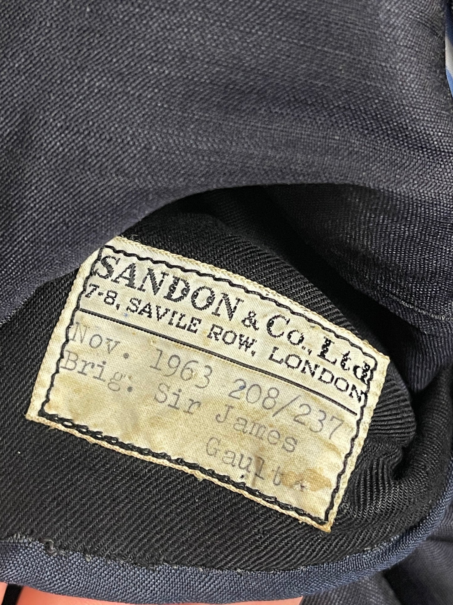 Bespoke Sandon & Co Savile Row 3pc Suit 40R / W34” Navy Chalkstripe 1960’s