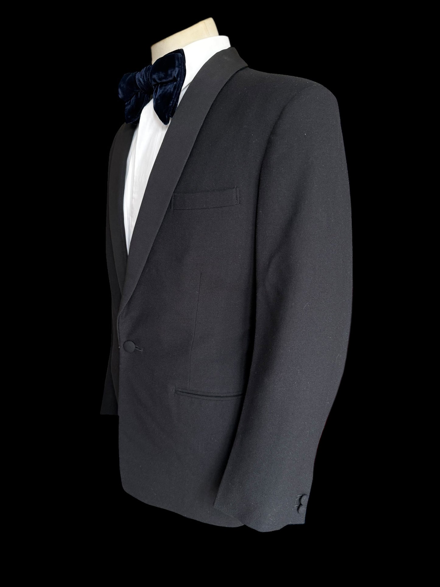 Roberts & Bromley Bespoke Dinner Suit 40S / W32 1930s Shawl High Rise