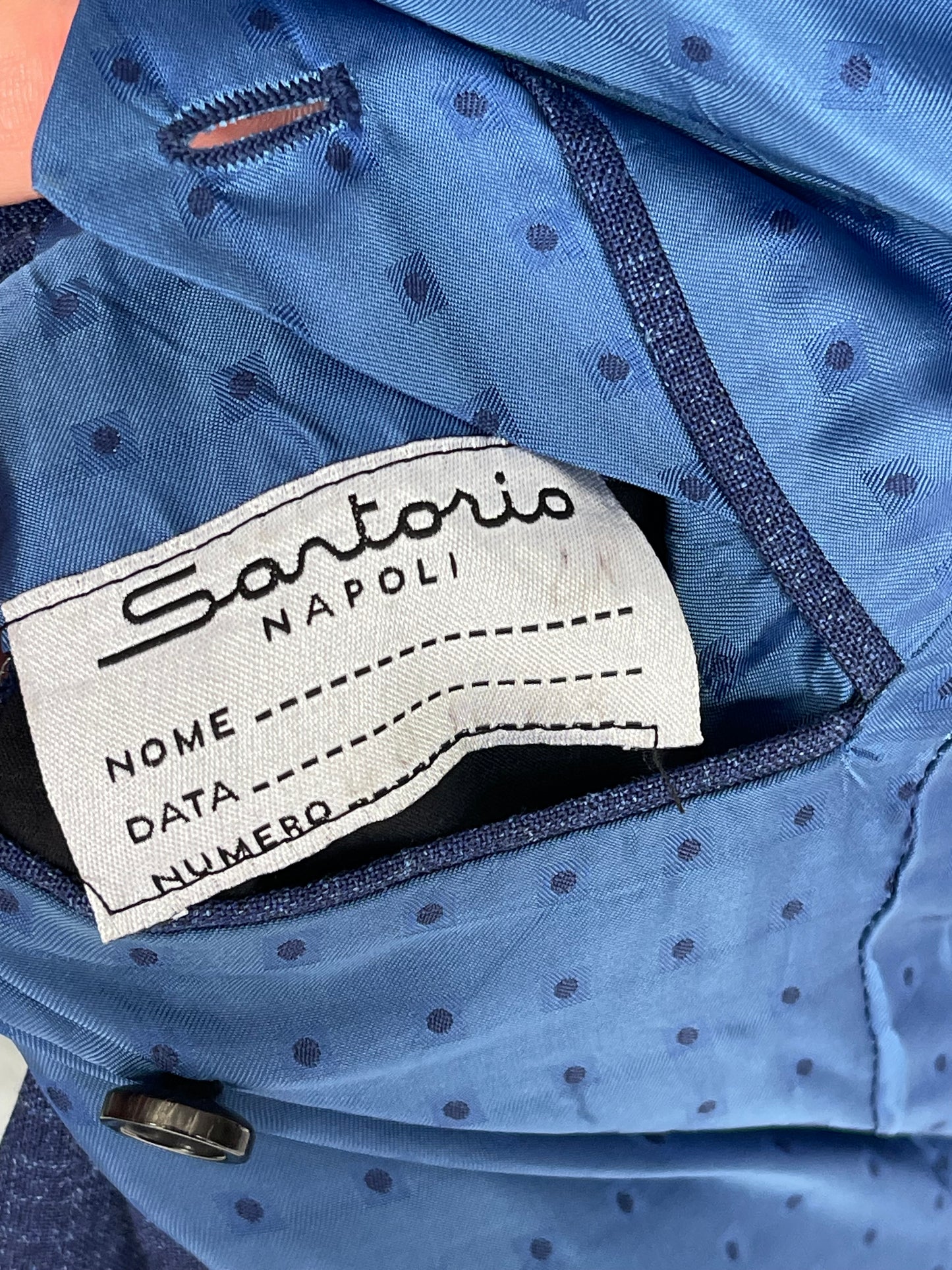 Sartorio Napoli By Kiton Sport Coat 40/41S Blue Wool Silk Linen