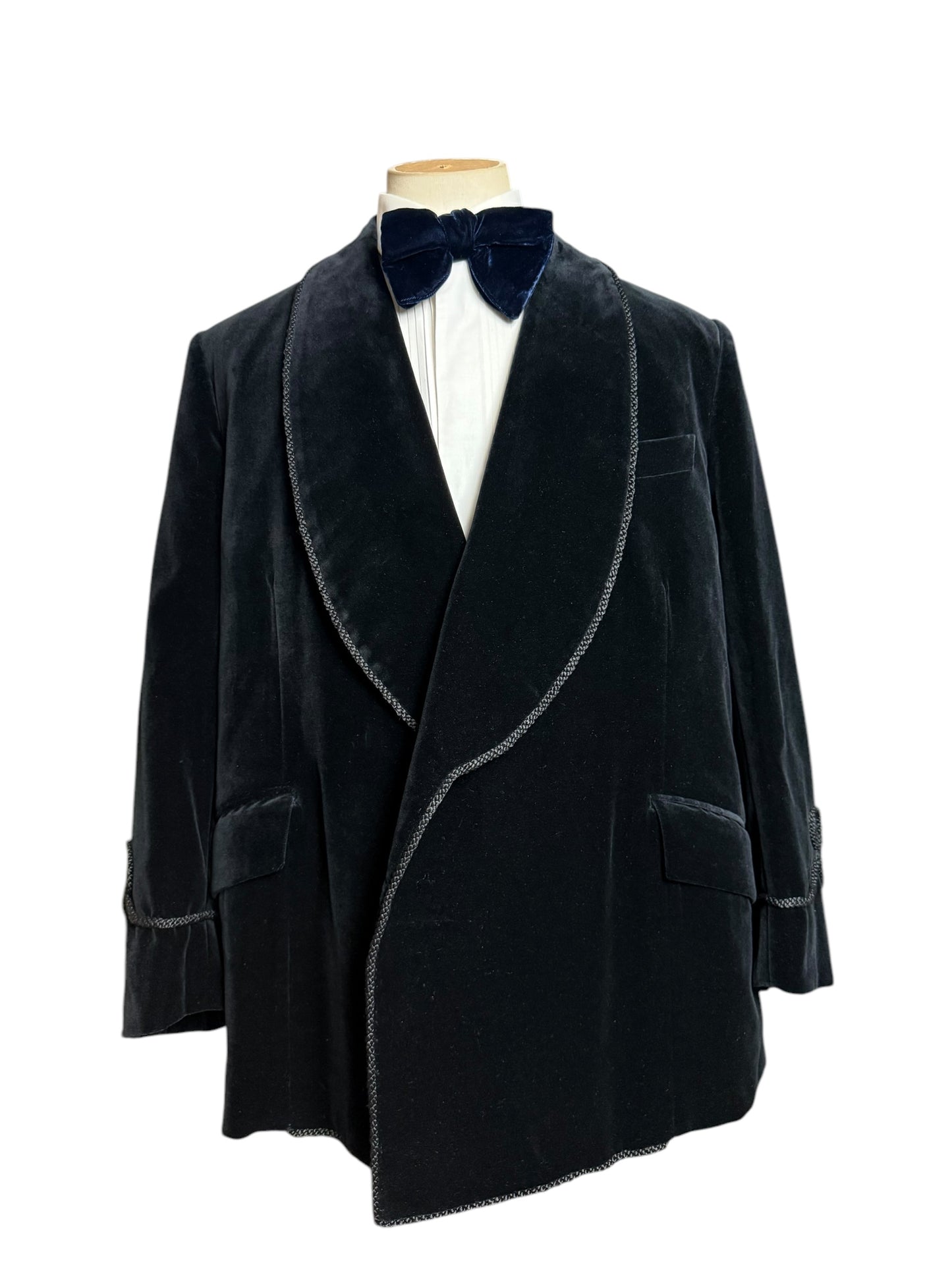 Bespoke Kent Haste Lachter Savile Row Double Breasted Velvet Smoking Jacket 48R